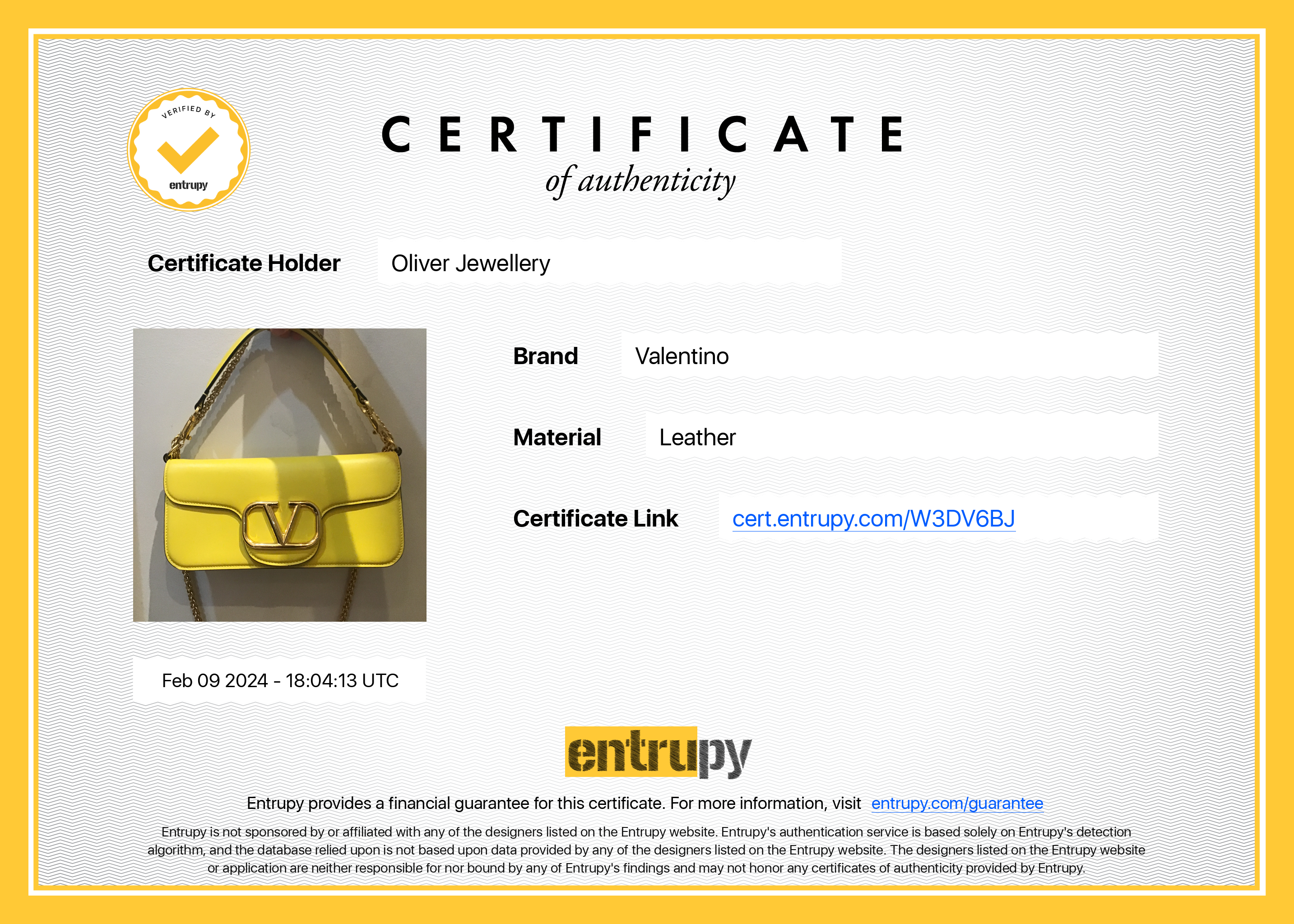 Valentino Yellow Calfskin Leather Vlogo Loco Shoulder Bag