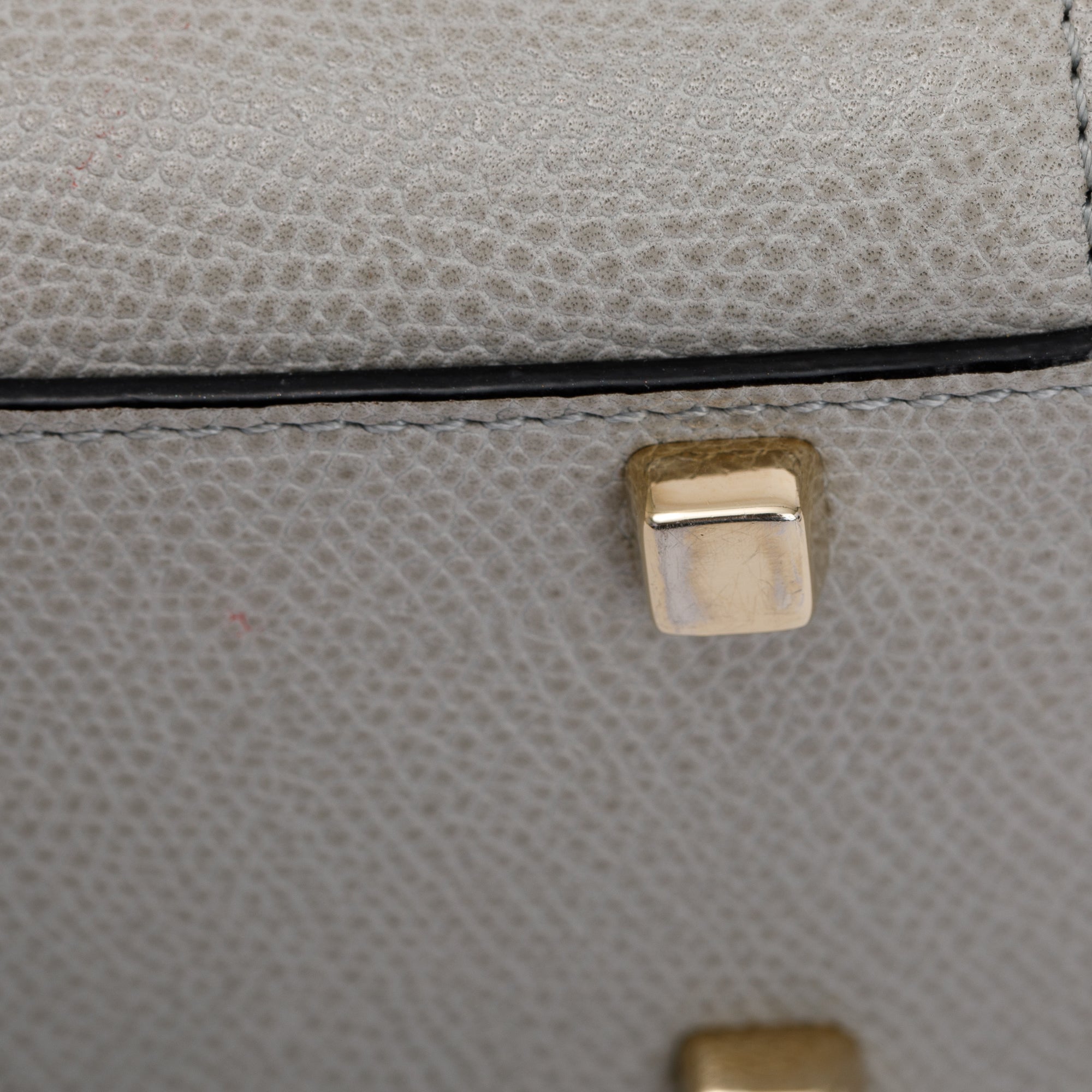 Valextra Grey Leather Iside Micro Top Handle Flap Bag w/ Strap