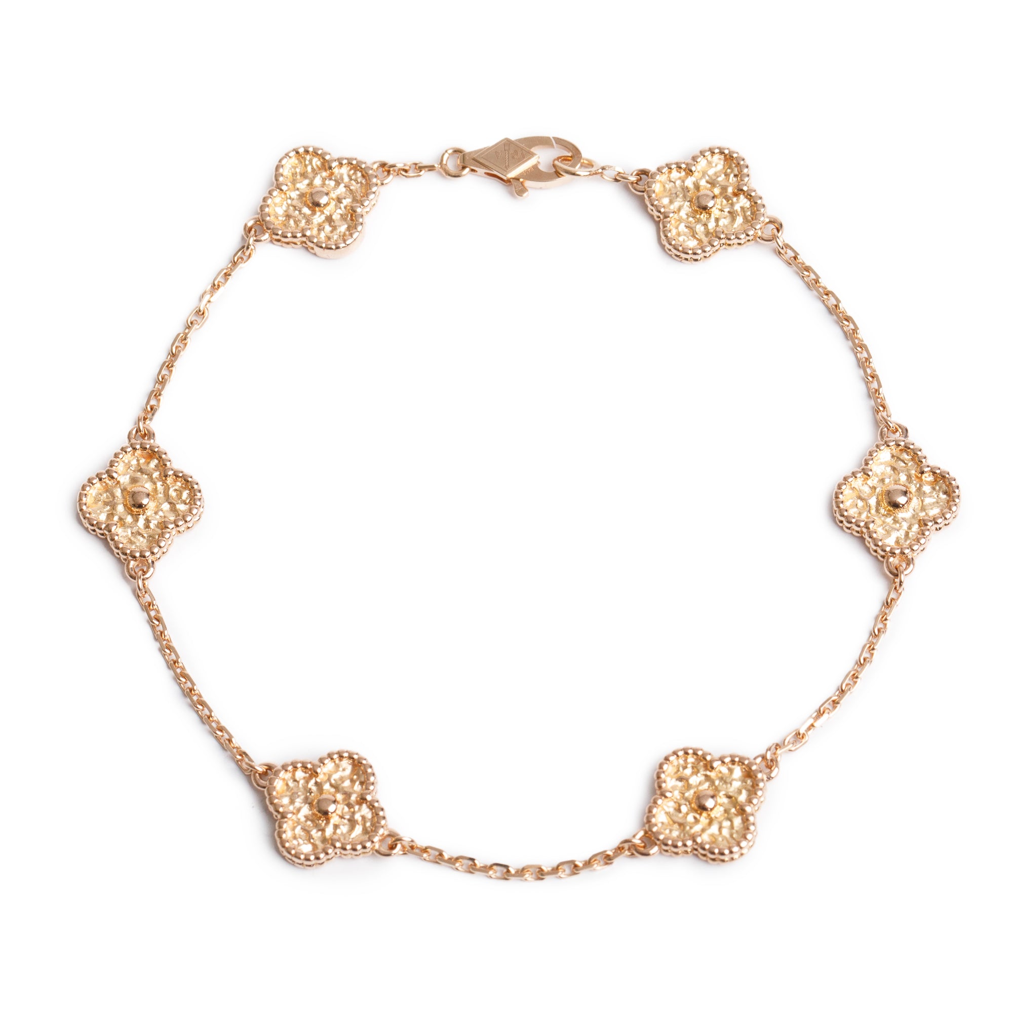 Van Cleef & Arpels 18k Rose Gold Sweet Alhambra 6 Motif Bracelet