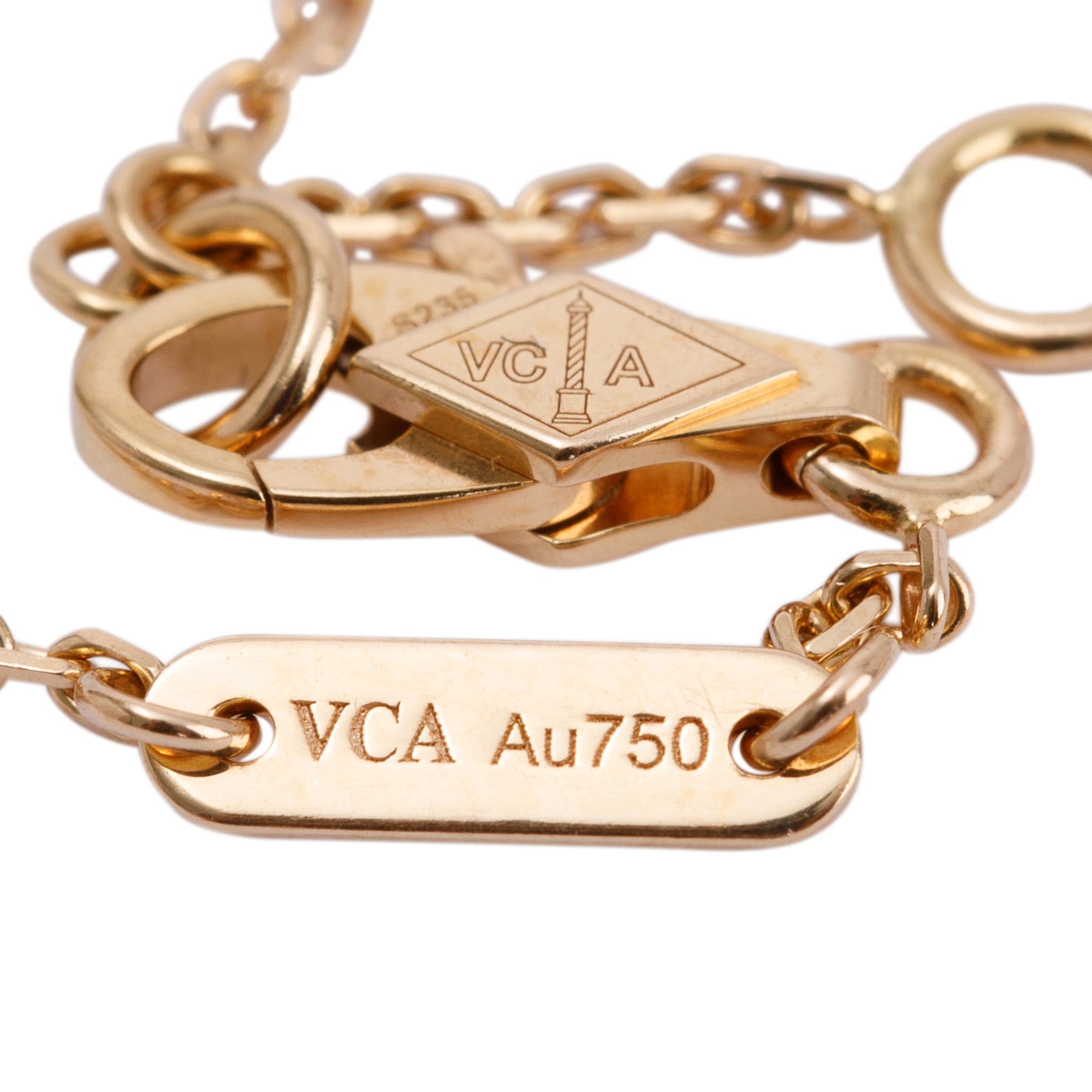 Van Cleef & Arpels 18k Rose Gold Sweet Alhambra Carnelian Bracelet w/ Certificate