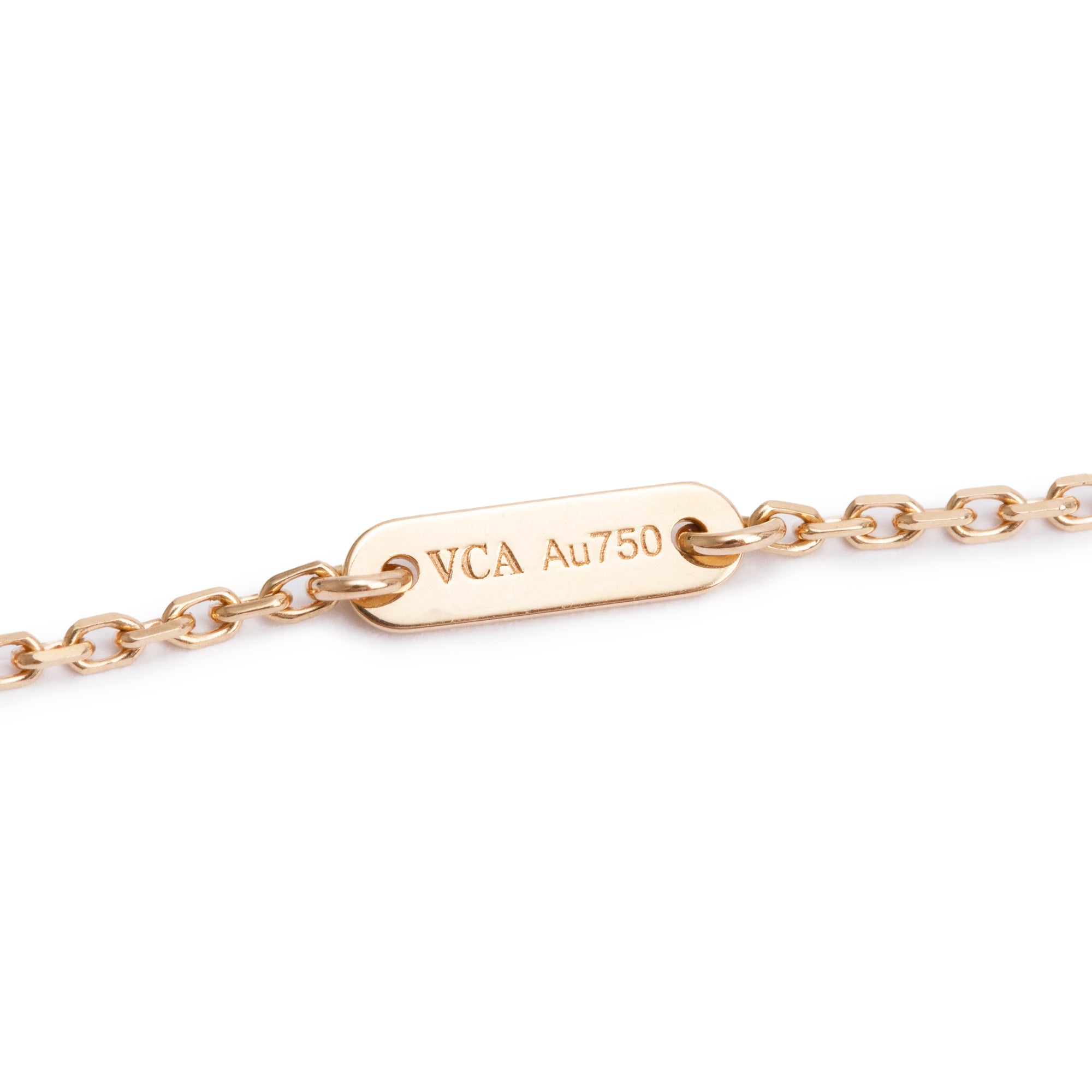 Van Cleef & Arpels 18k Rose Gold Sweet Alhambra Carnelian Pendant Necklace w/ Box