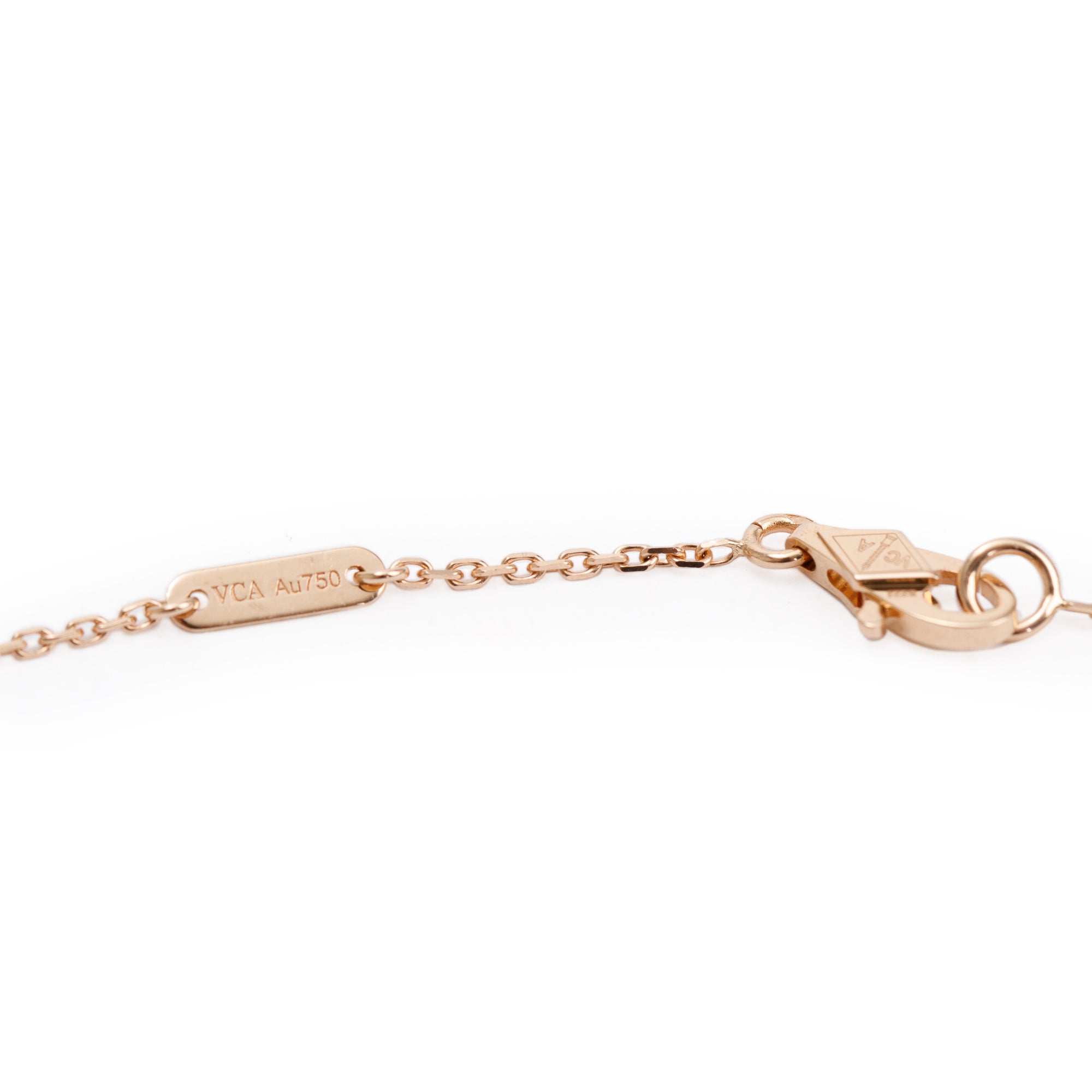 Van Cleef & Arpels 18k Rose Gold Sweet Alhambra Carnelian Pendant Necklace w/ Box, Receipt & Certificate