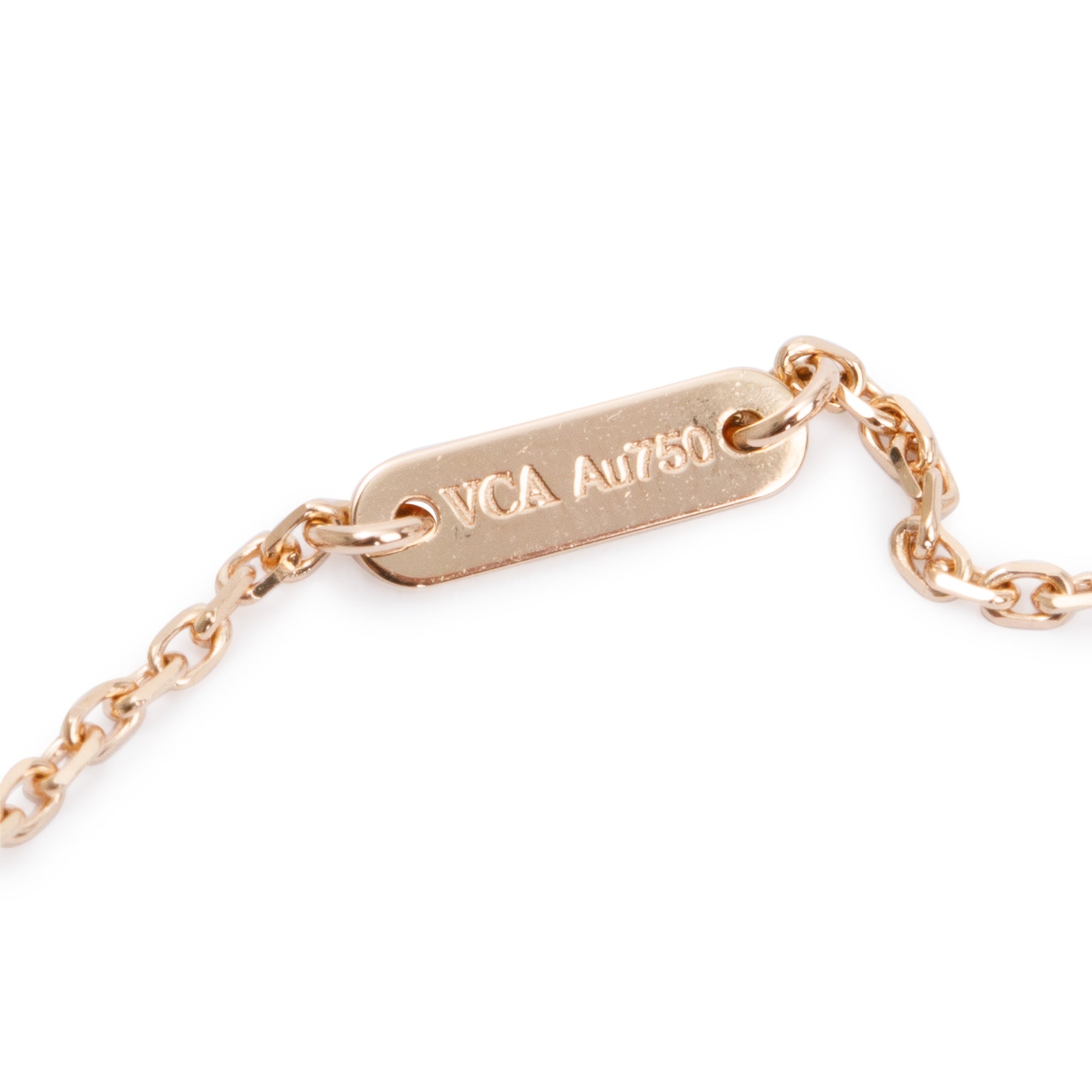 Van Cleef & Arpels 18k Rose Gold Sweet Alhambra Carnelian Pendant Necklace w/ Box, Receipt & Certificate