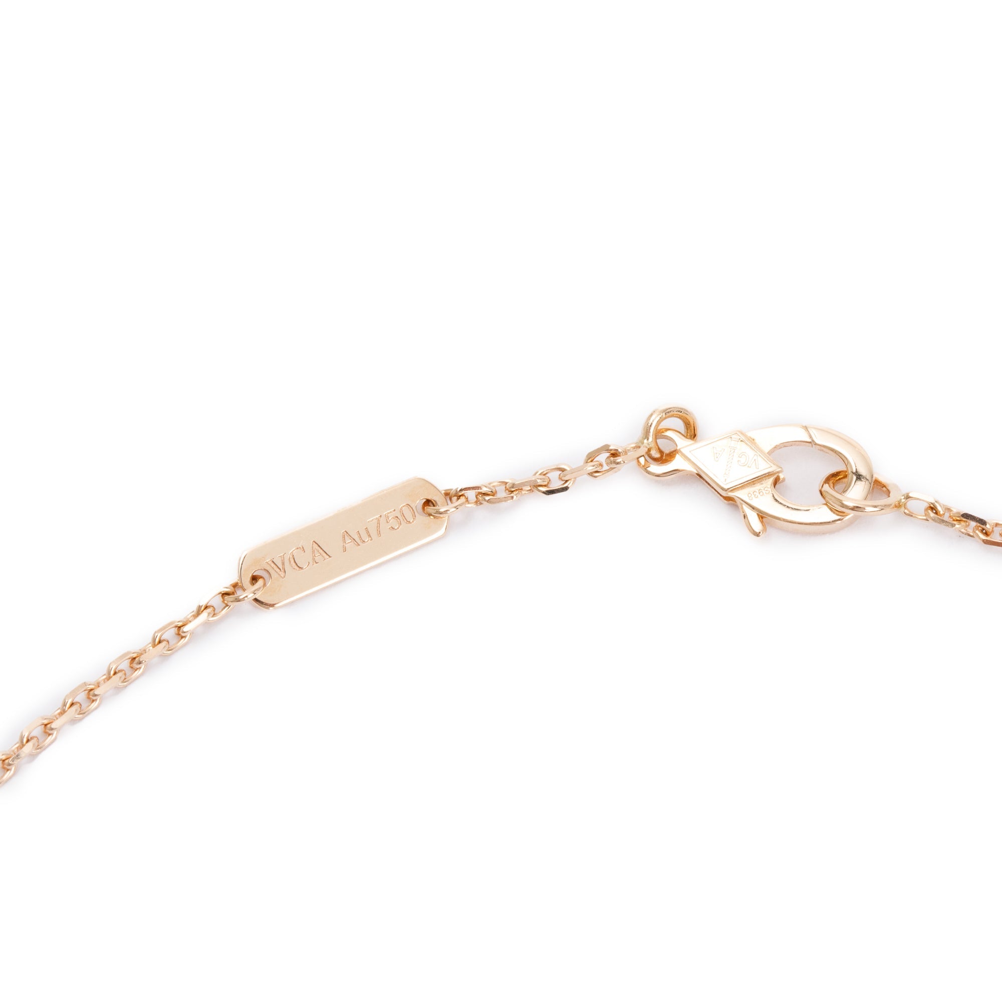 Van Cleef & Arpels 18k Rose Gold Vintage Alhambra Mother of Pearl Pendant Necklace