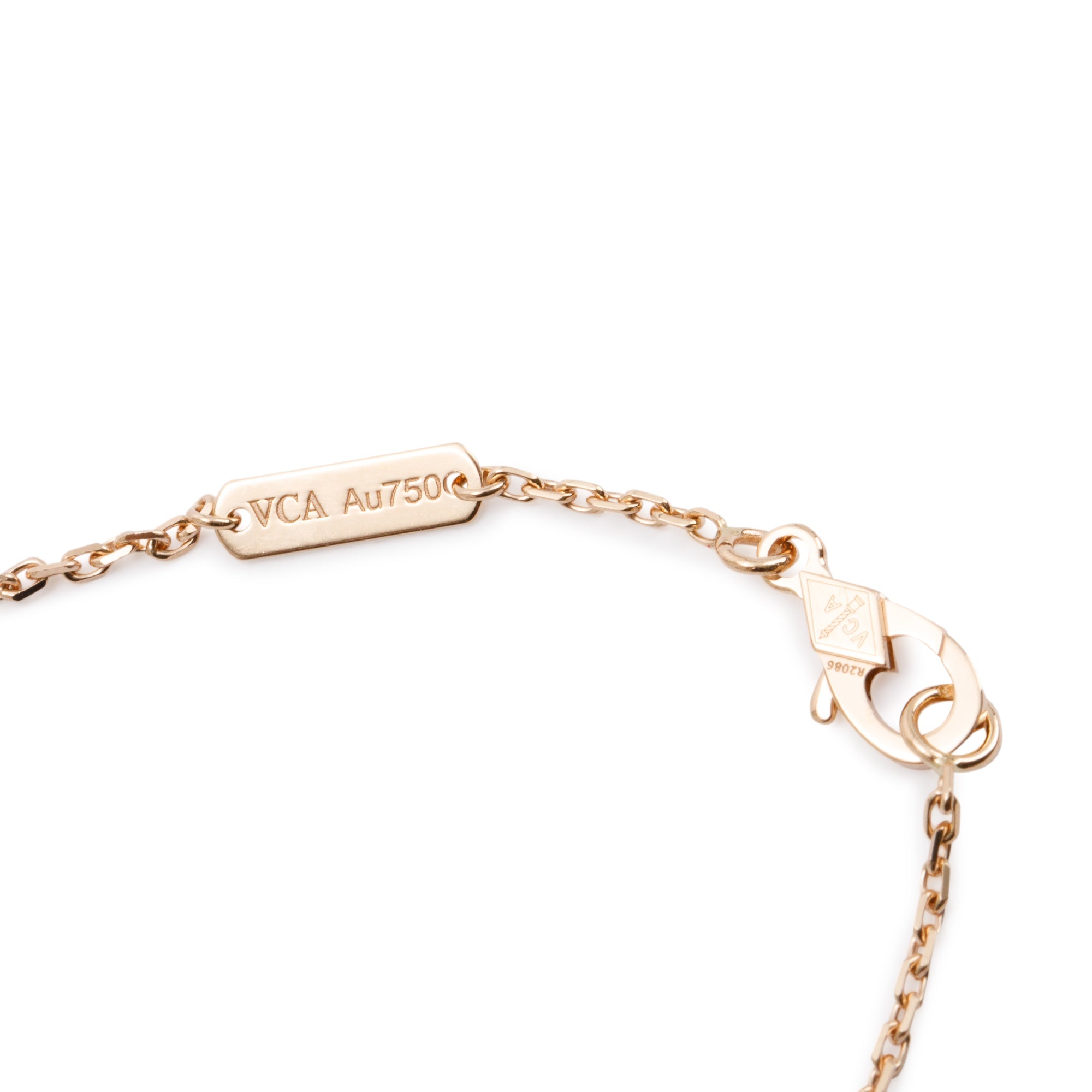 Van Cleef & Arpels 18k Rose Gold Vintage Alhambra Mother of Pearl Pendant Necklace w/ Box & Certificate