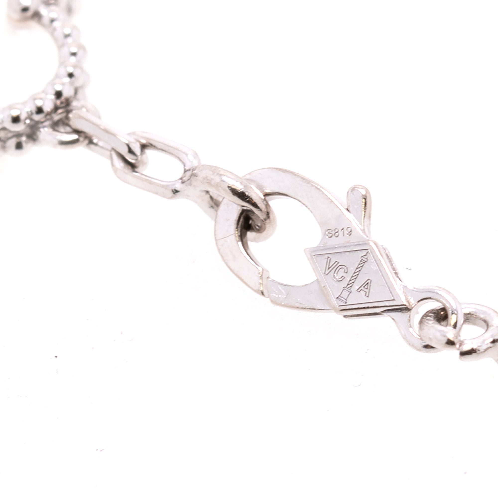 Van Cleef & Arpels 18k White Gold 5 Motifs Vintage Alhambra Bracelet