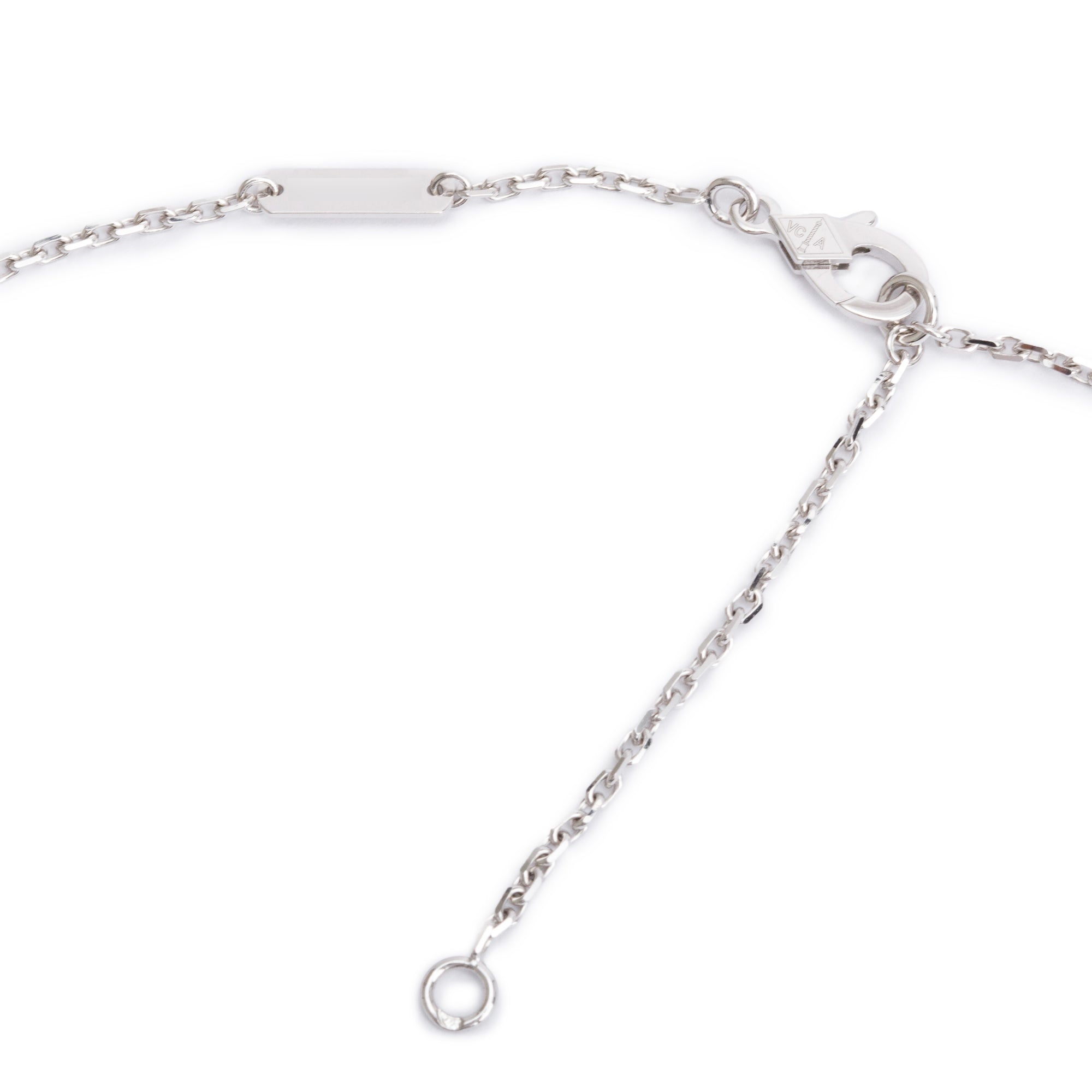 Van Cleef & Arpels 18k White Gold Diamond Frivole Pendant Necklace, Large Model w/ Pouch & Certificate