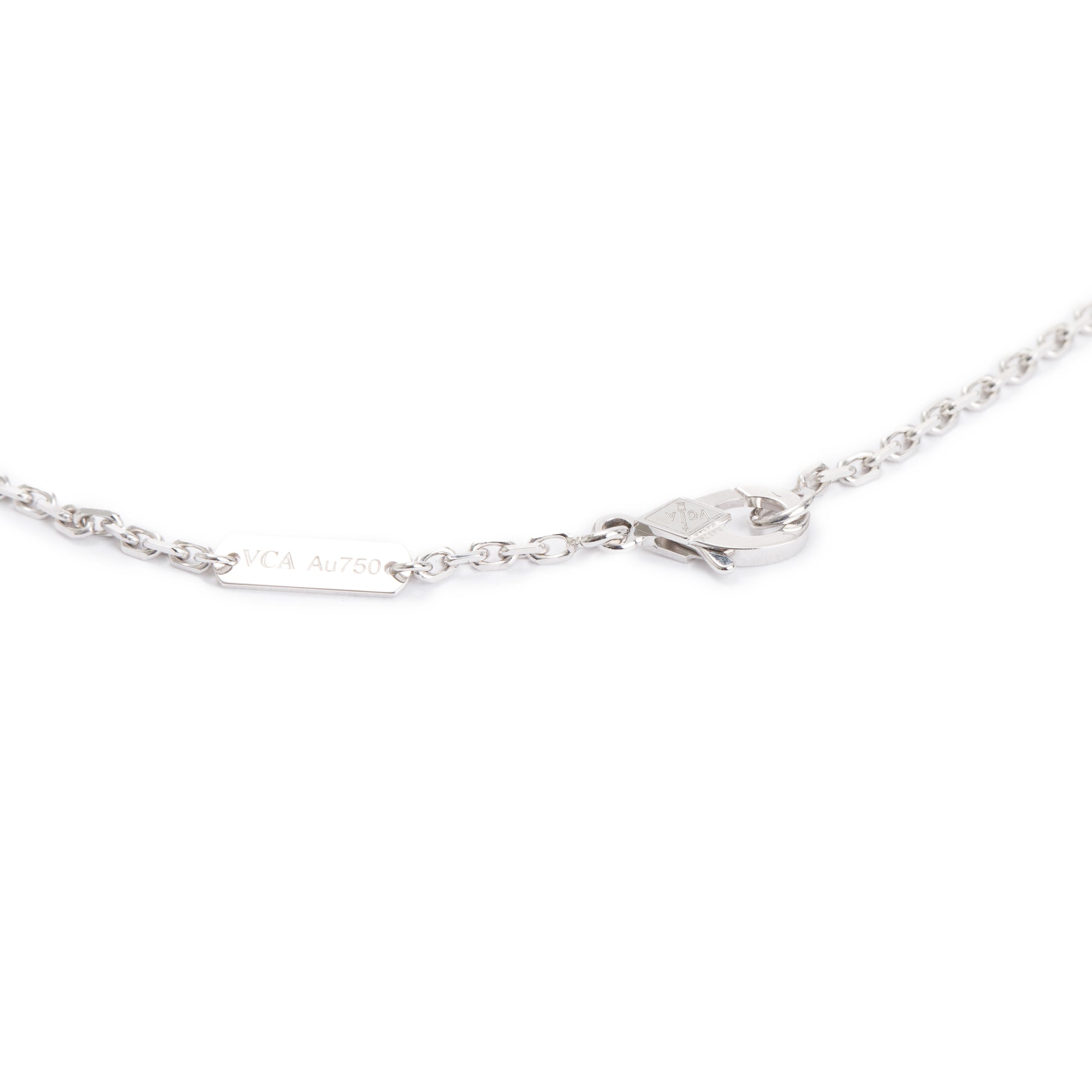 Van Cleef & Arpels 18k White Gold Magic Alhambra Pendant Necklace w/ Box