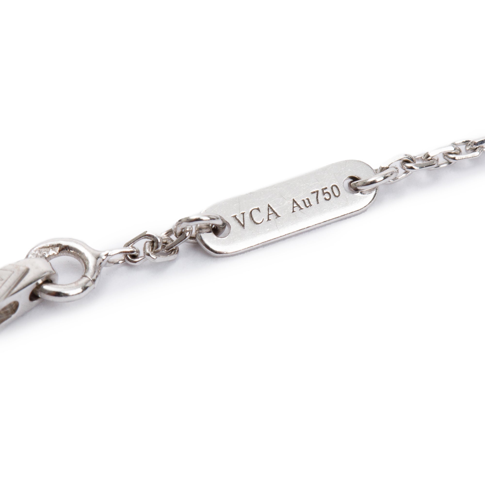 Van Cleef & Arpels 18k White Gold Sweet Alhambra 1 Motif Diamond Bracelet w/ Box