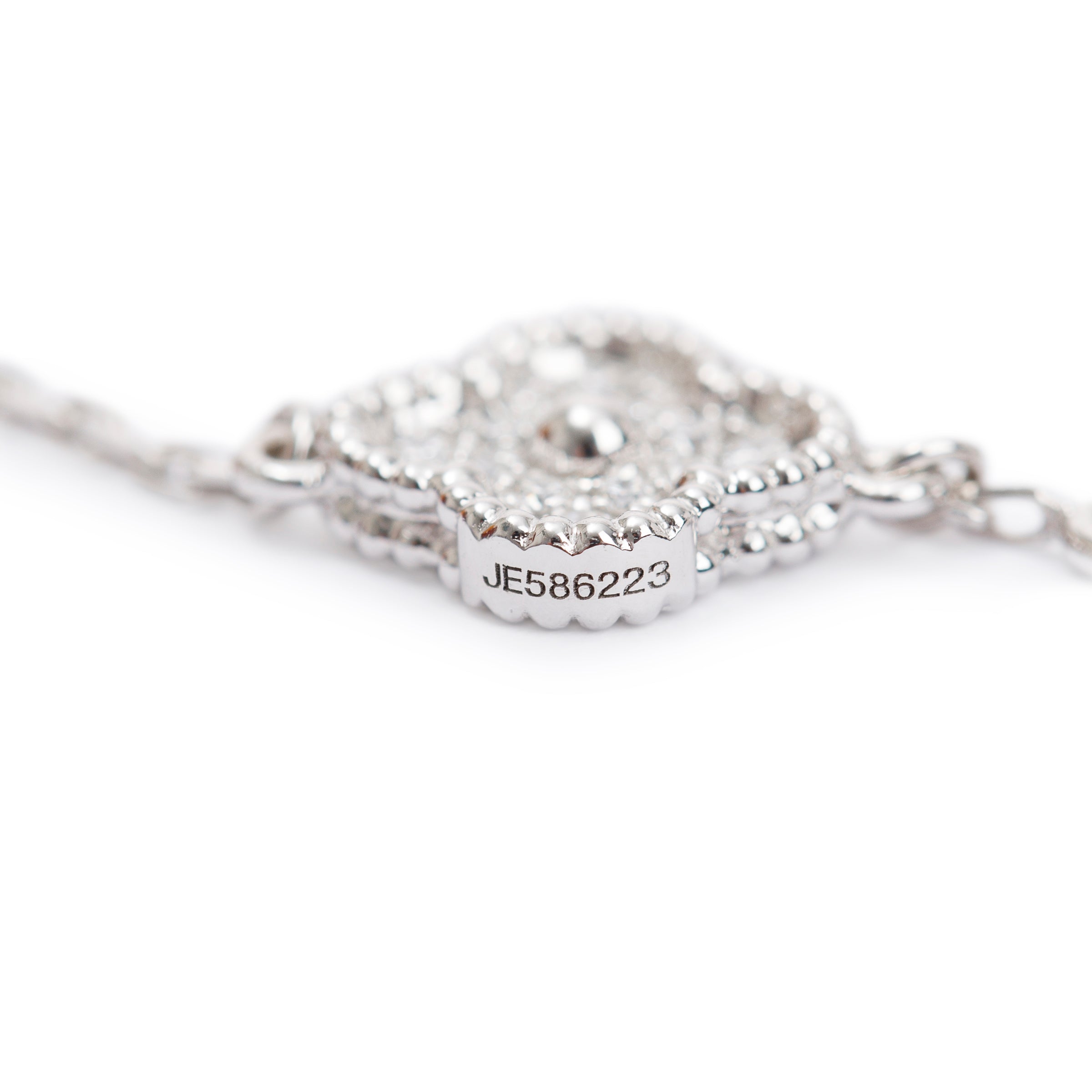 Van Cleef & Arpels 18k White Gold Sweet Alhambra 6 Motif Diamond Bracelet