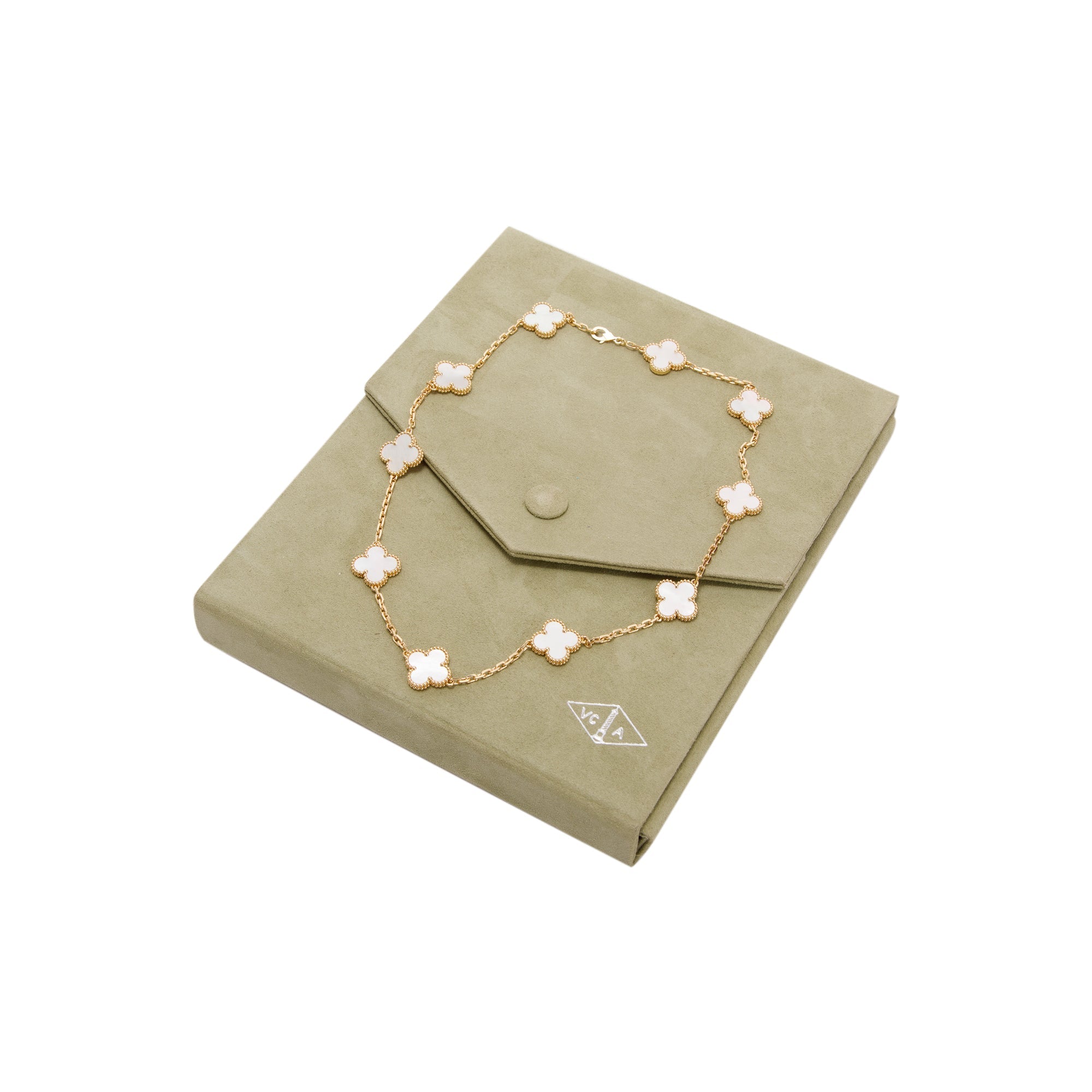 Van Cleef & Arpels 18k Yellow Gold 10 Motifs Mother of Pearl