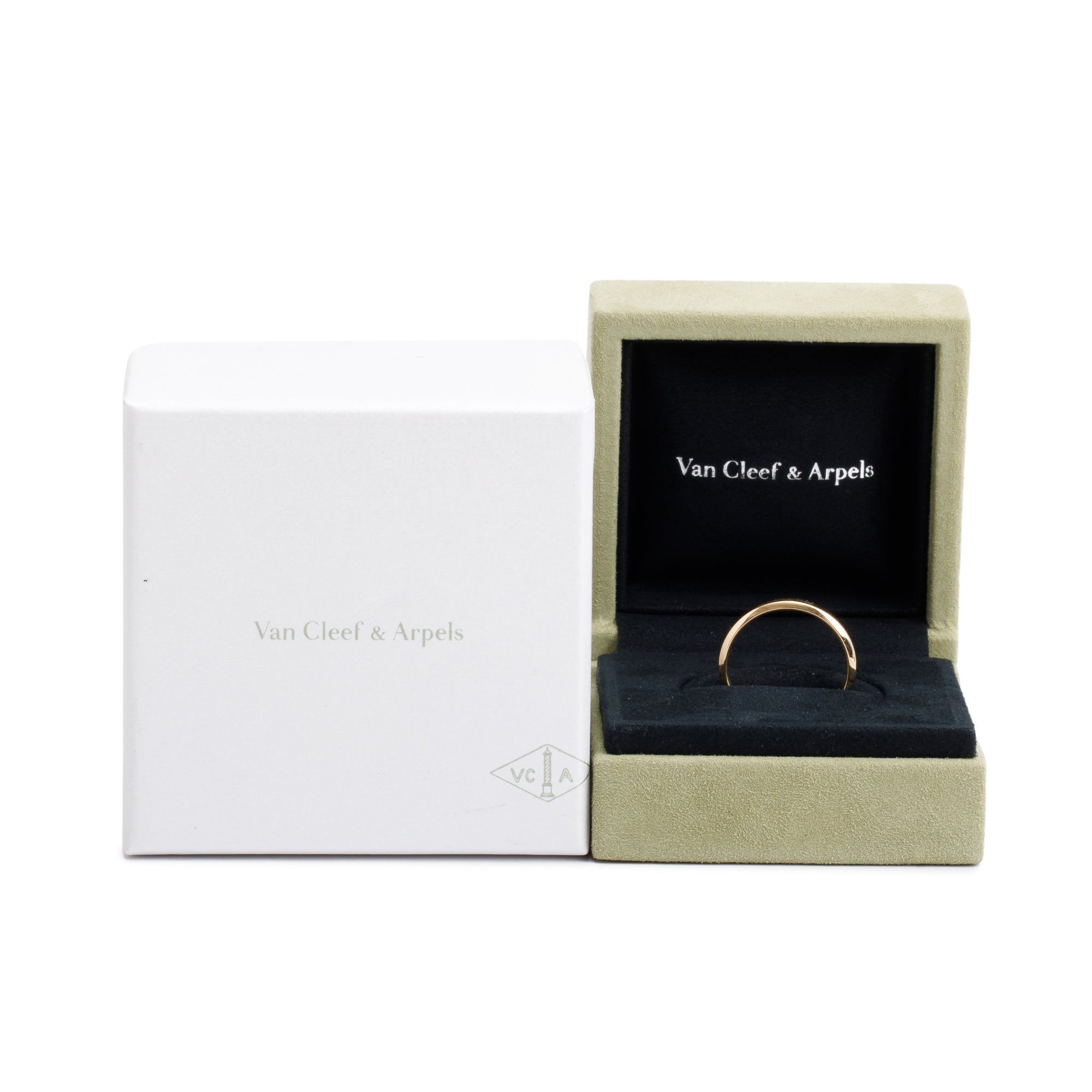 Van Cleef & Arpels 18k Yellow Gold Toujours 4 MM Wedding Band Ring, Size 64 10.75 w/ Box