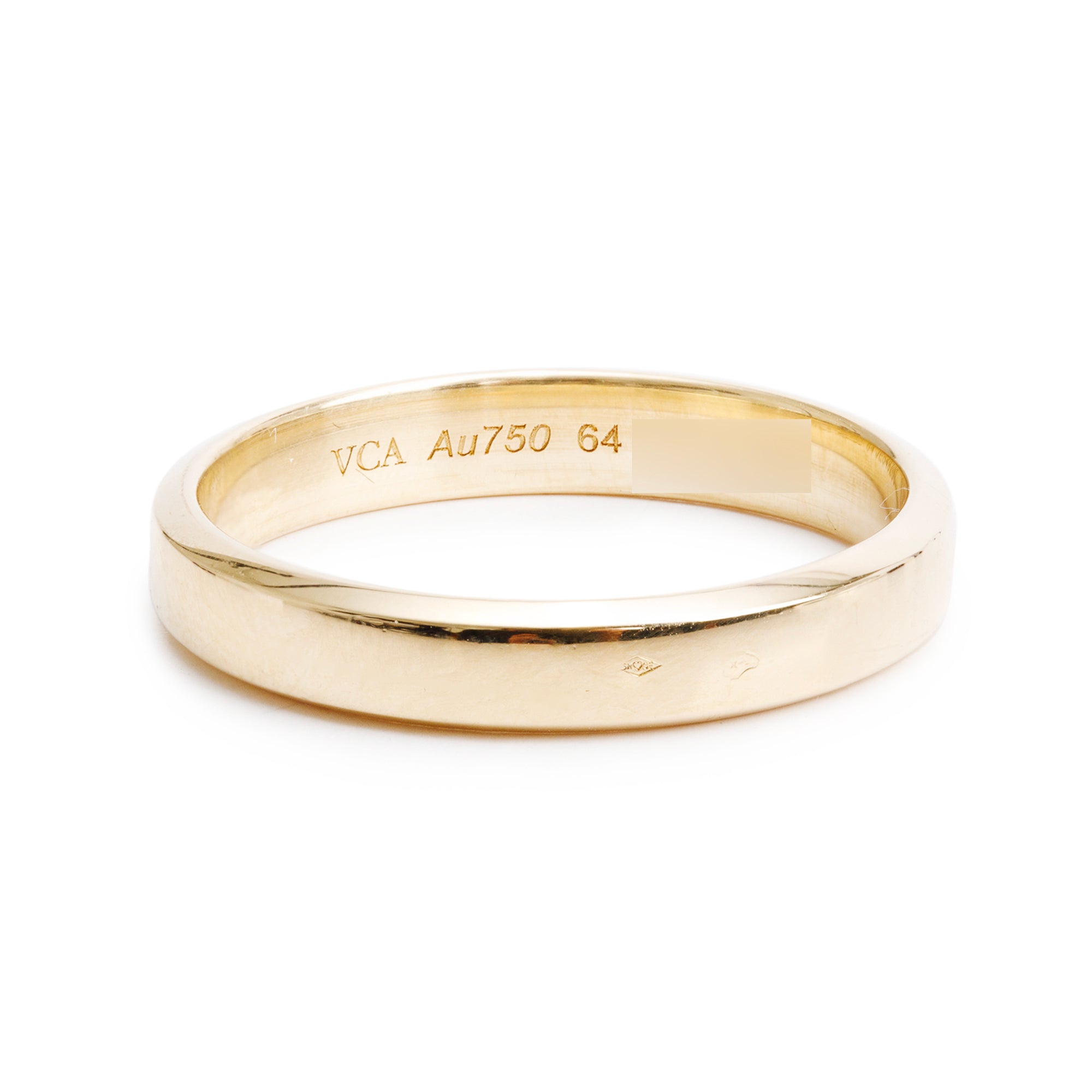 Van Cleef & Arpels 18k Yellow Gold Toujours 4 MM Wedding Band Ring, Size 64 10.75 w/ Box