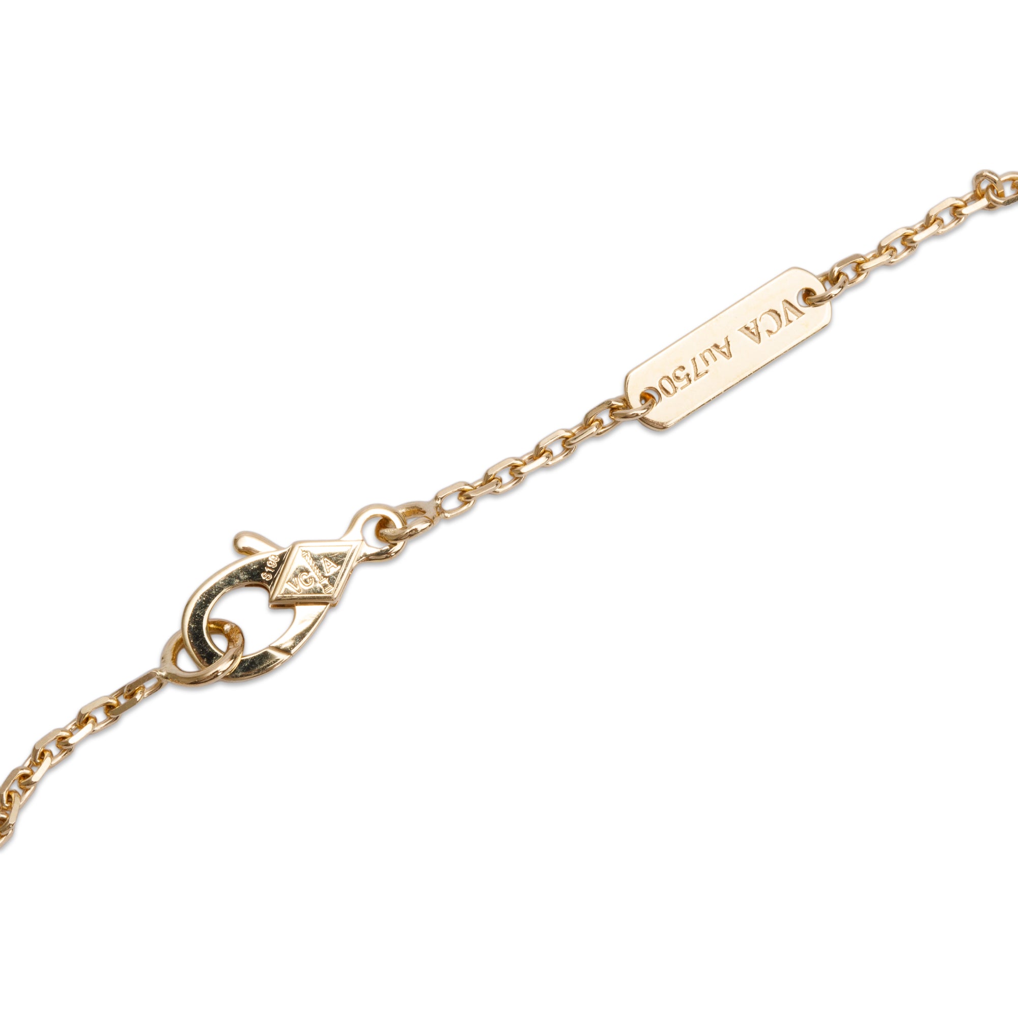 Van Cleef & Arpels 18k Yellow Gold Vintage Alhambra Black Onyx Pendant Necklace w/ Box
