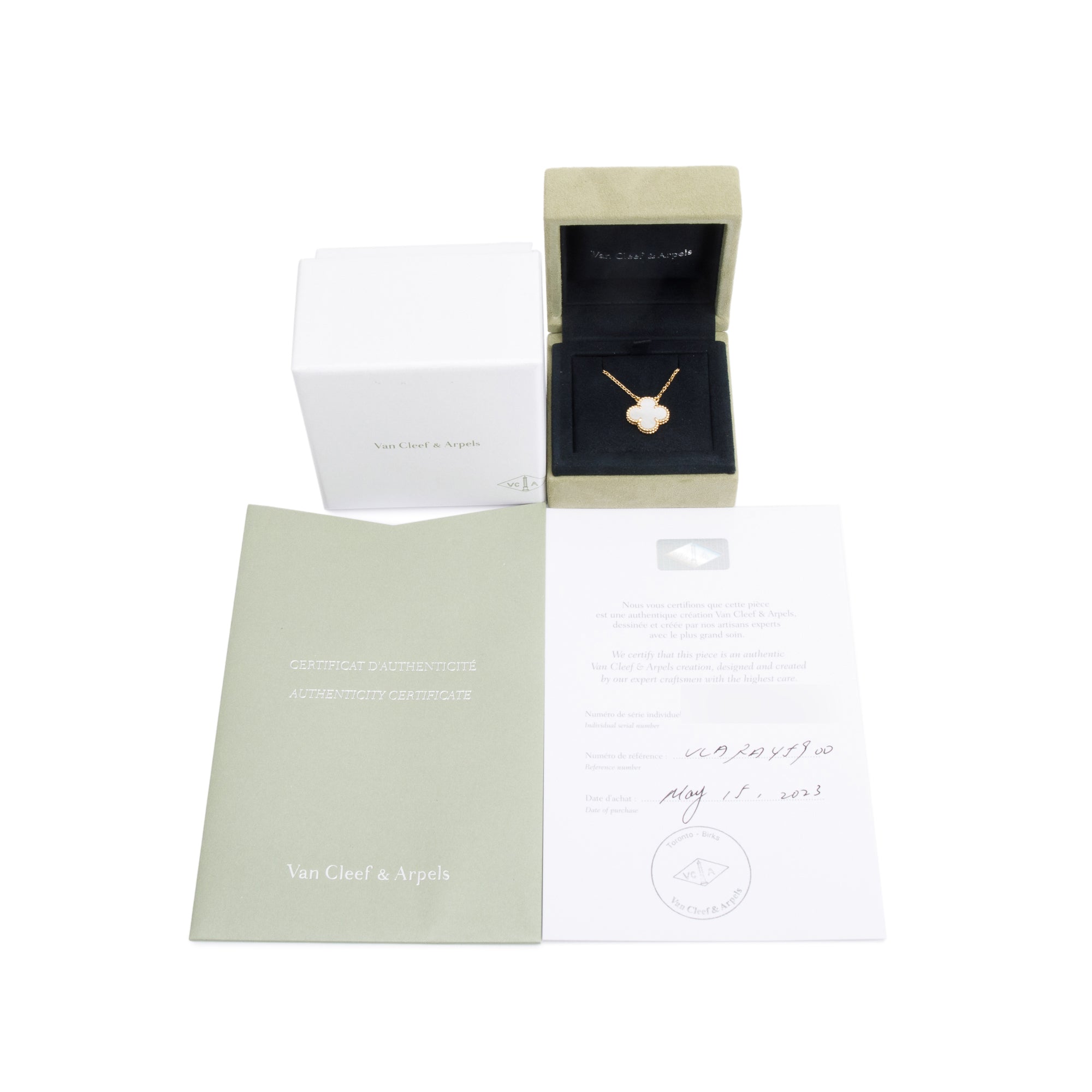 Van Cleef & Arpels 18k Yellow Gold Vintage Alhambra Mother of