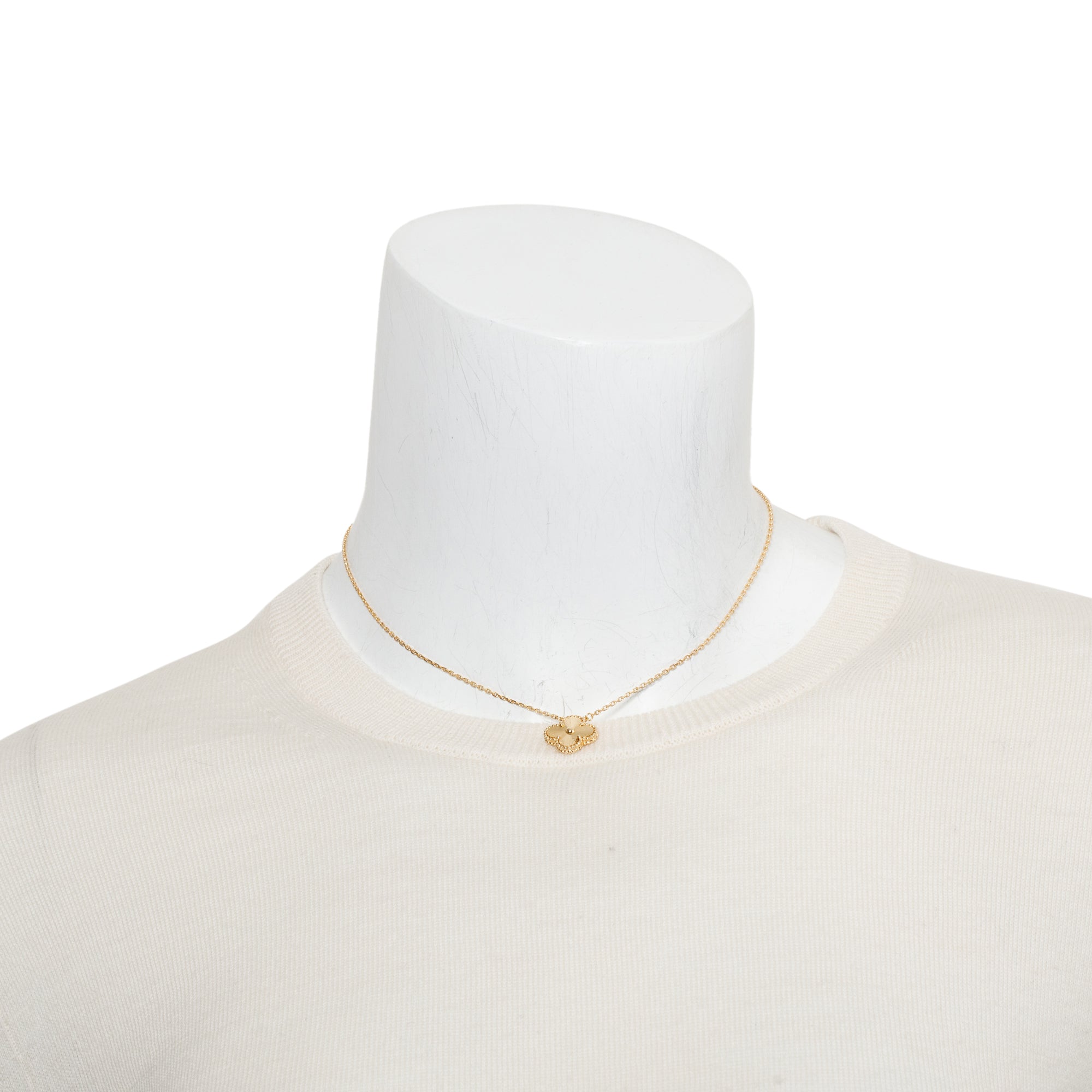 Van Cleef & Arpels 18k Yellow Gold Vintage Alhambra Pendant Necklace