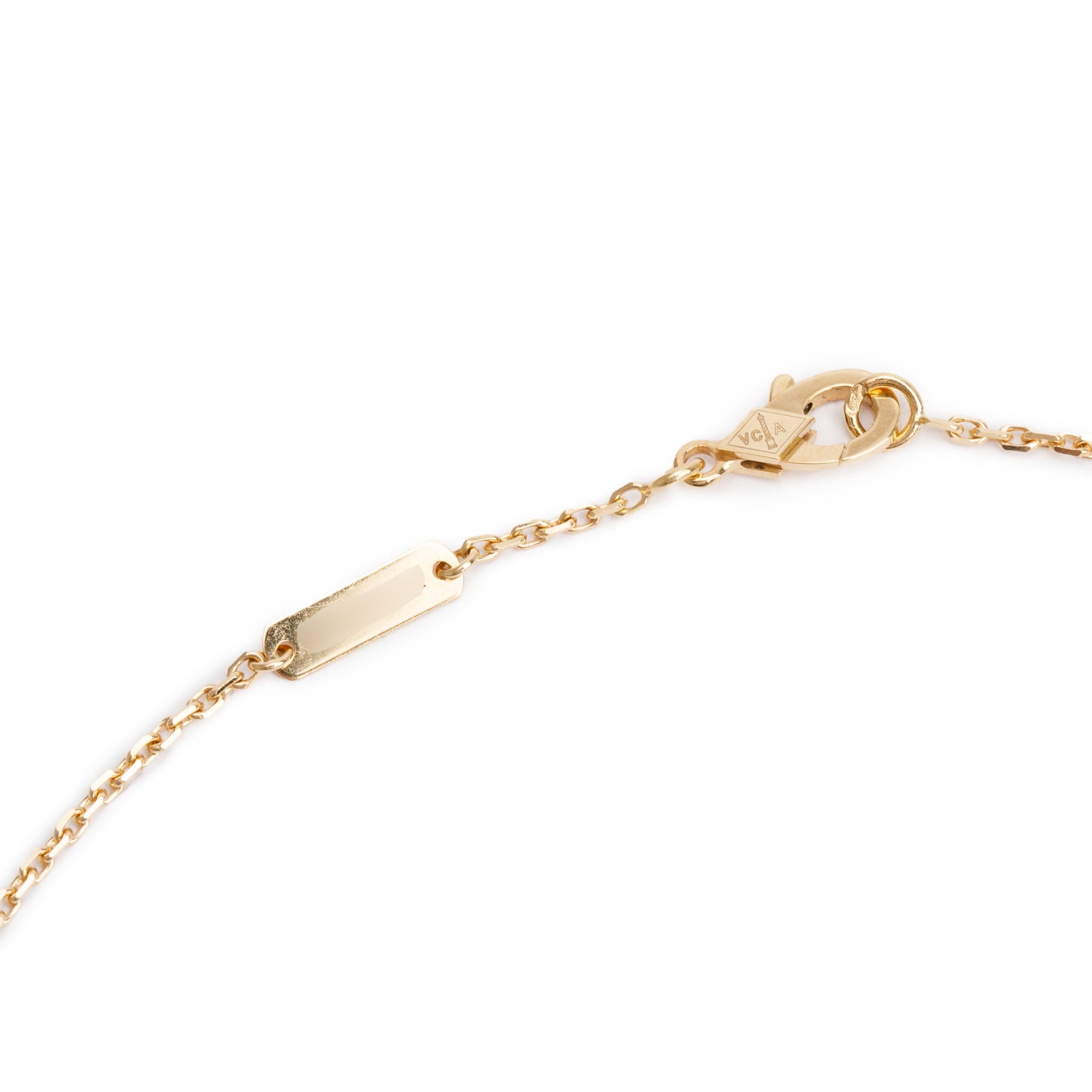 Van Cleef & Arpels 18k Yellow Gold Vintage Alhambra Tiger Eye Pendant Necklace w/ Box & Receipt