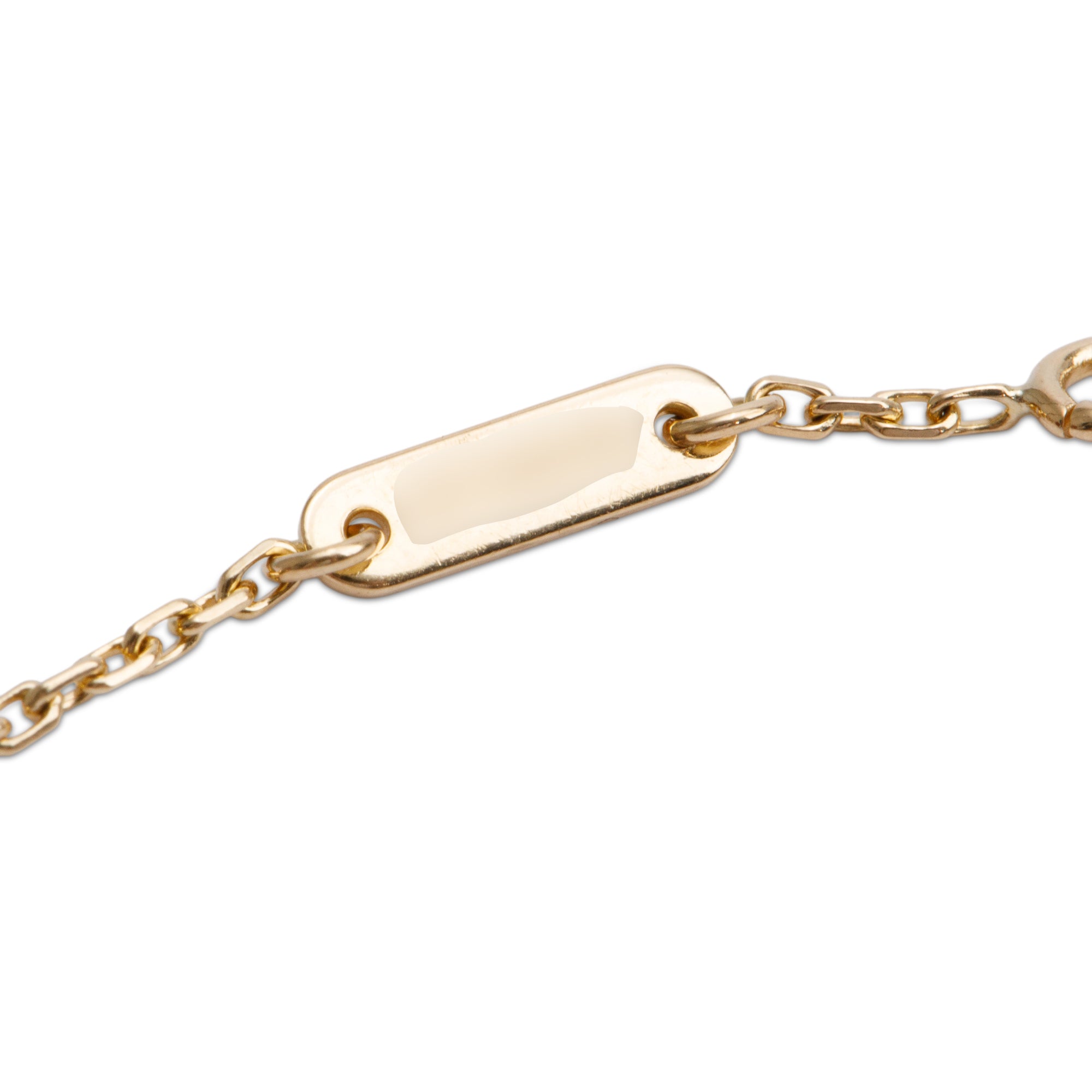 Van Cleef & Arpels 2022 18k Yellow Gold Sweet Alhambra 1 Motif Mother of Pearl Bracelet w/ Box & Certificate