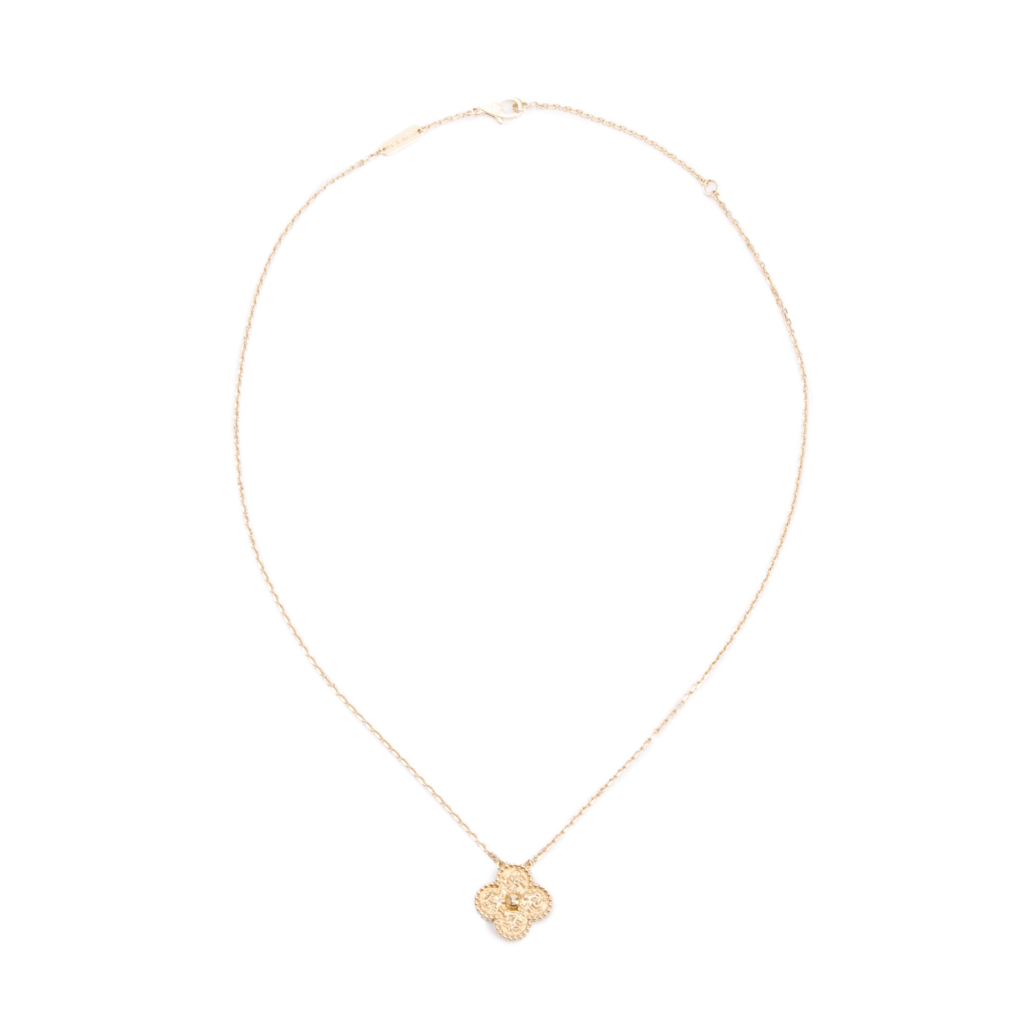 Van Cleef & Arpels 2022 18k Yellow Gold Vintage Alhambra Pendant Necklace w/ Box & Certificate