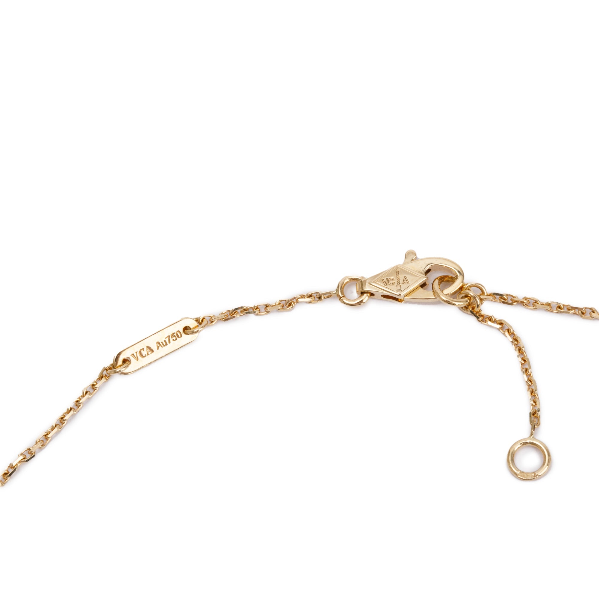 Van Cleef & Arpels 2023 18k Yellow Gold Sweet Alhambra Mother of Pearl Butterfly Pendant Necklace w/ Box, Receipt & Certificate