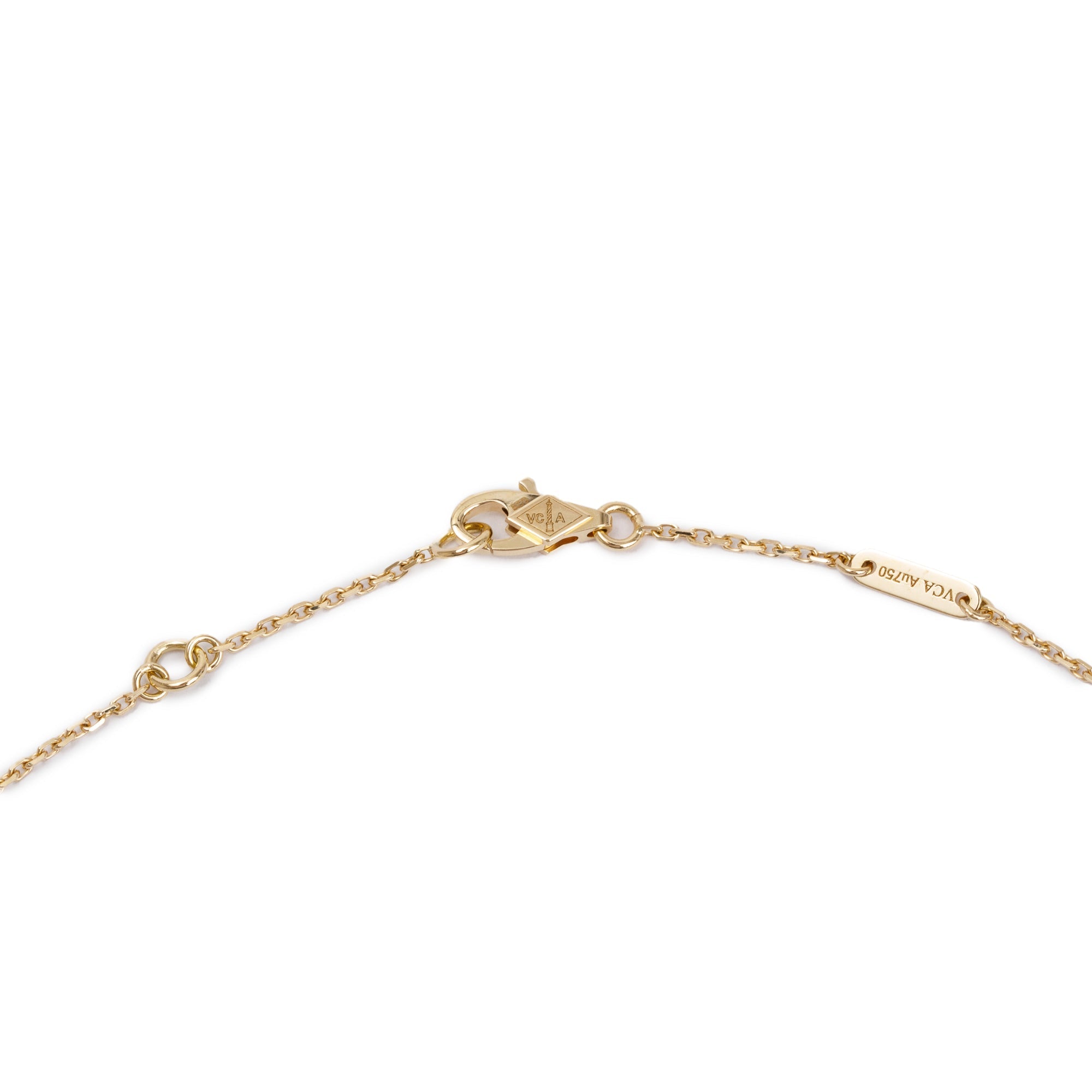 Van Cleef & Arpels 2023 18k Yellow Gold Sweet Alhambra Mother of Pearl Pendant Necklace w/ Box, Receipt & Certificate