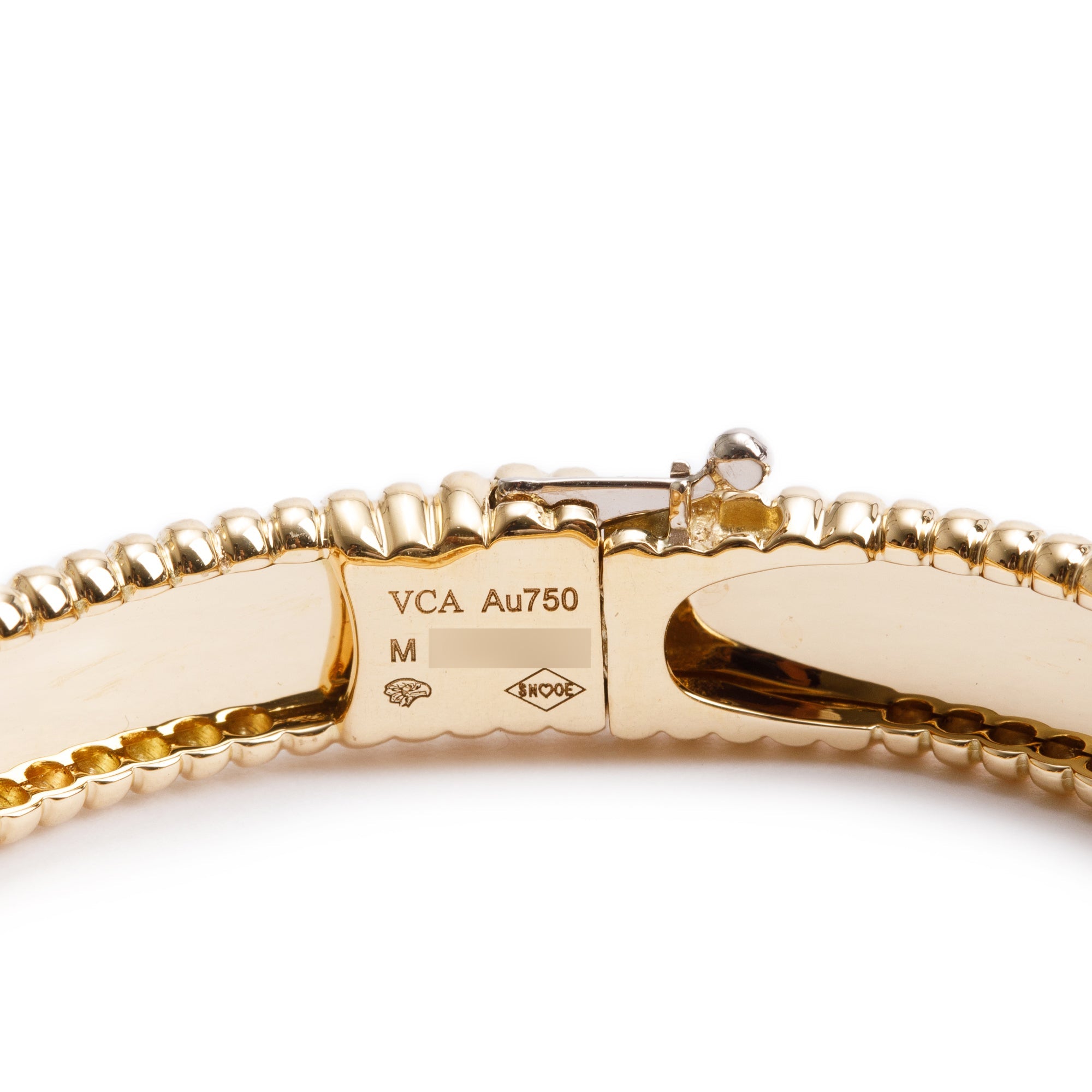 Van Cleef & Arpels 2024 18k Yellow Gold Perlee Signature Bracelet, Medium Model w/ Box & Certificate