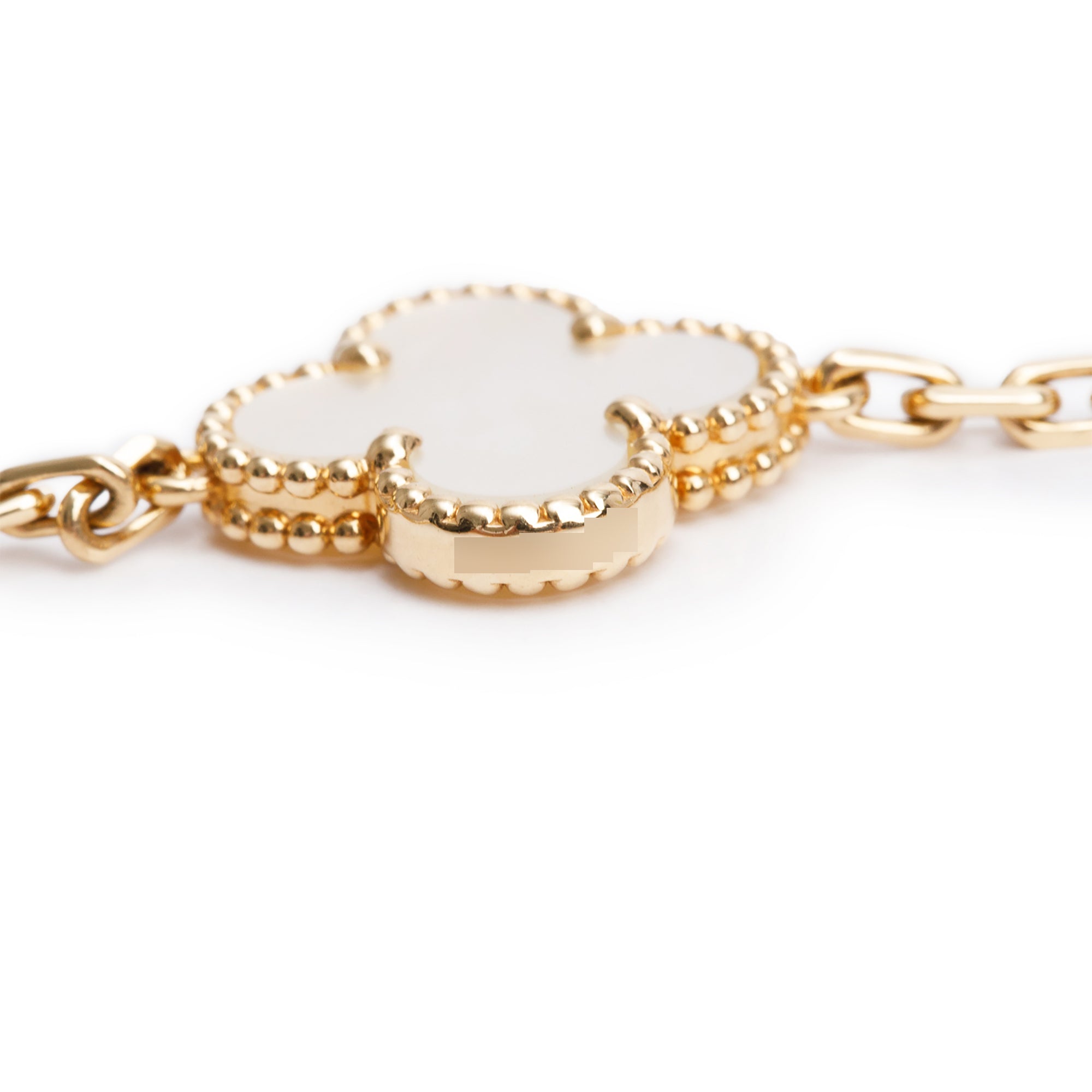 Van Cleef & Arpels 2024 18k Yellow Gold Vintage Alhambra 20 Motif Mother of Pearl Necklace w/ Box & Certificate