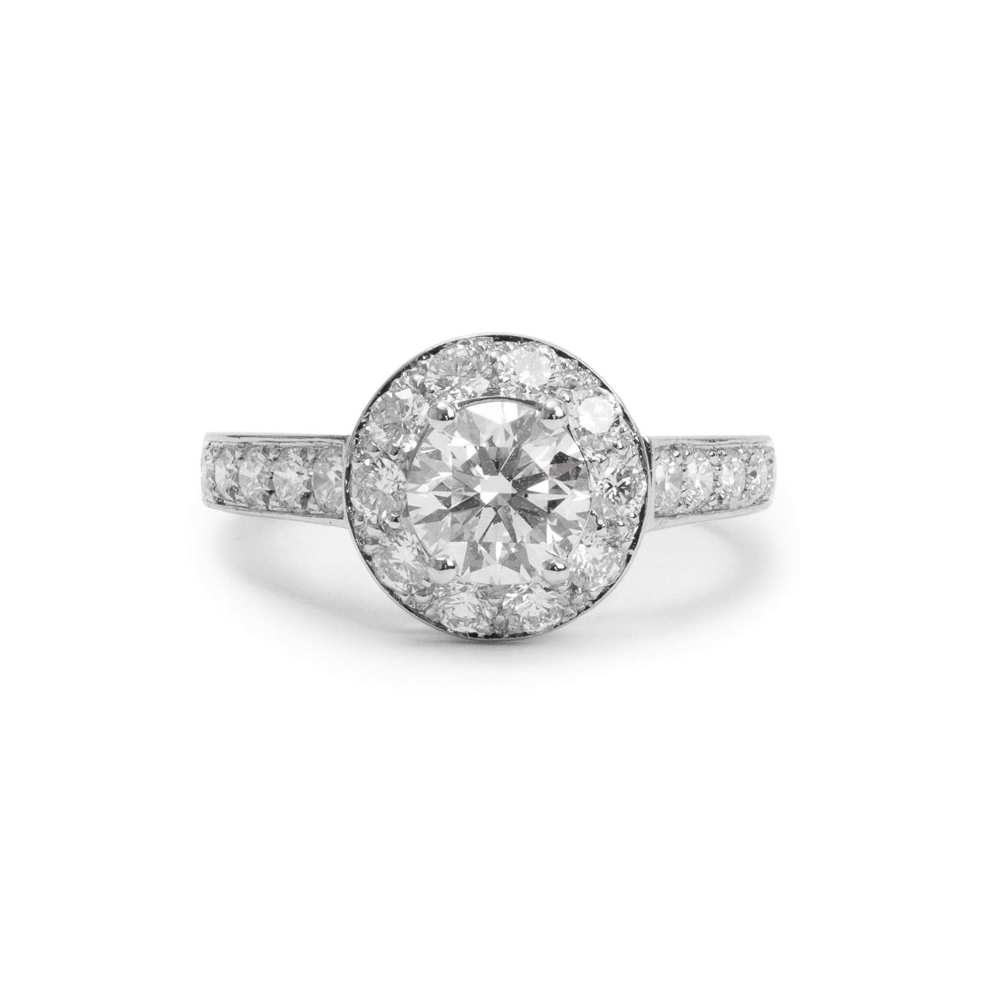 Van Cleef & Arpels Platinum Icone Solitaire 0.70 ct. Diamond Engagement Ring, Size 4.5 w/ GIA Report & Box