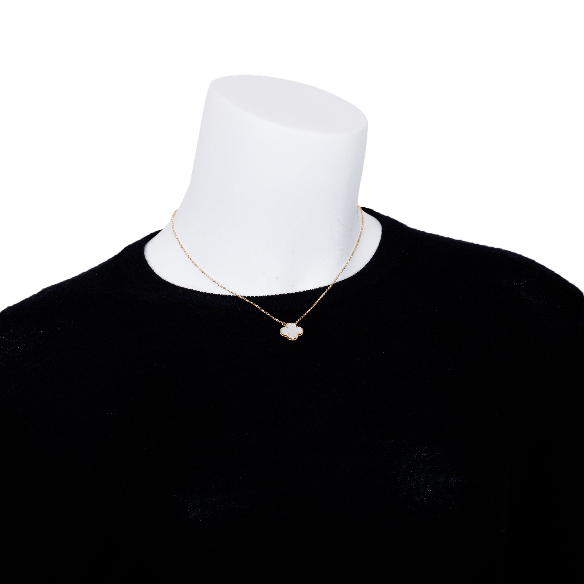 Van Cleef & Arpels Vintage Alhambra Mother of Pearl Pendant Necklace w/ Box & Certificate