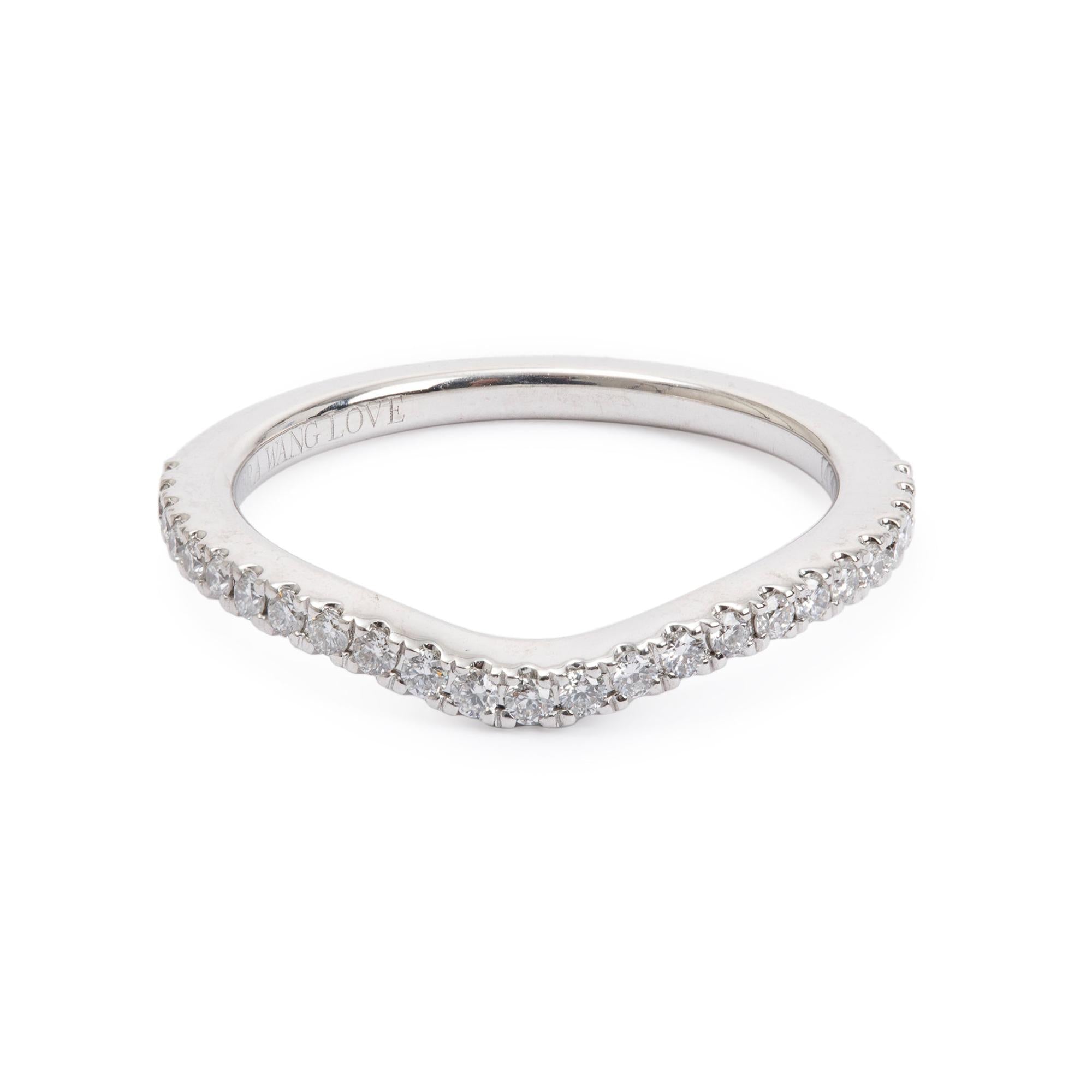 Vera Wang 14k White Gold Love Diamond Band Ring, Size 4.5