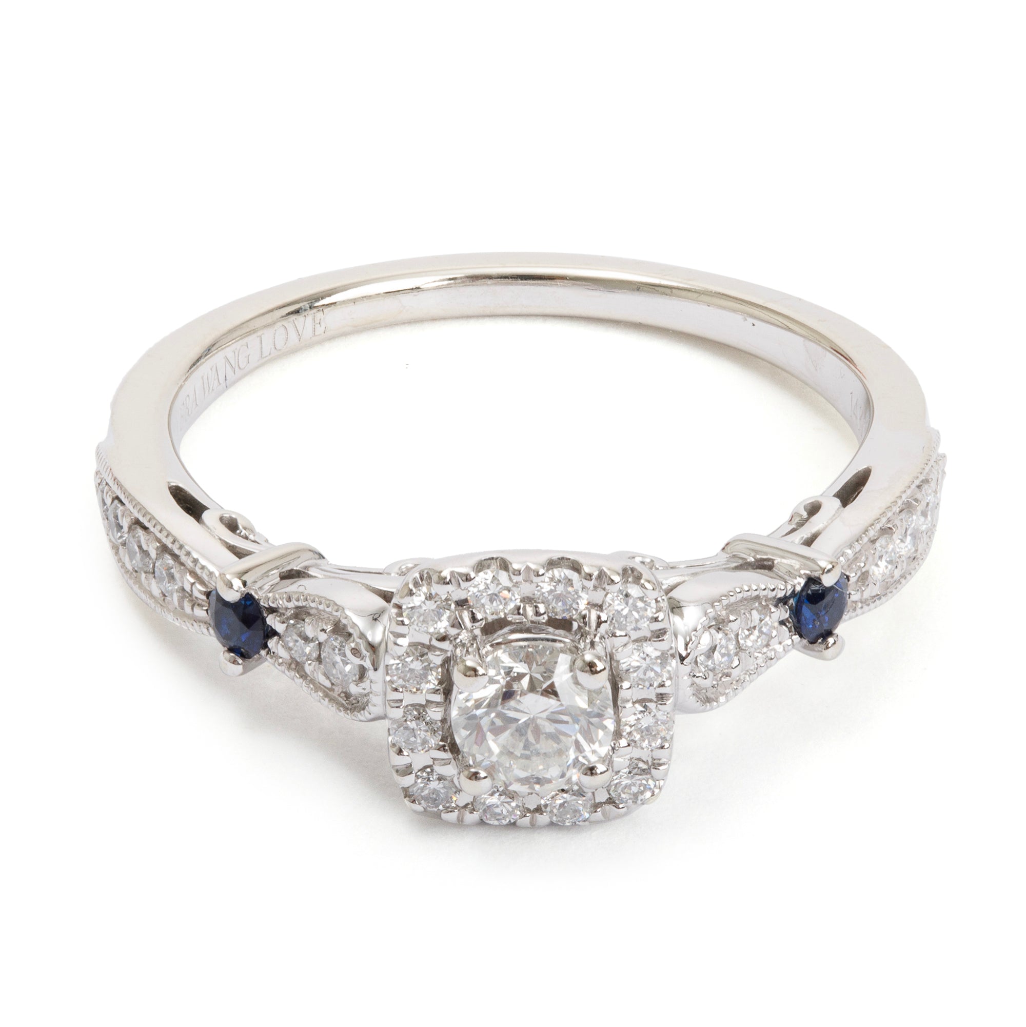 Vera Wang 14k White Gold Love Diamond Engagement Ring, Size 10.5