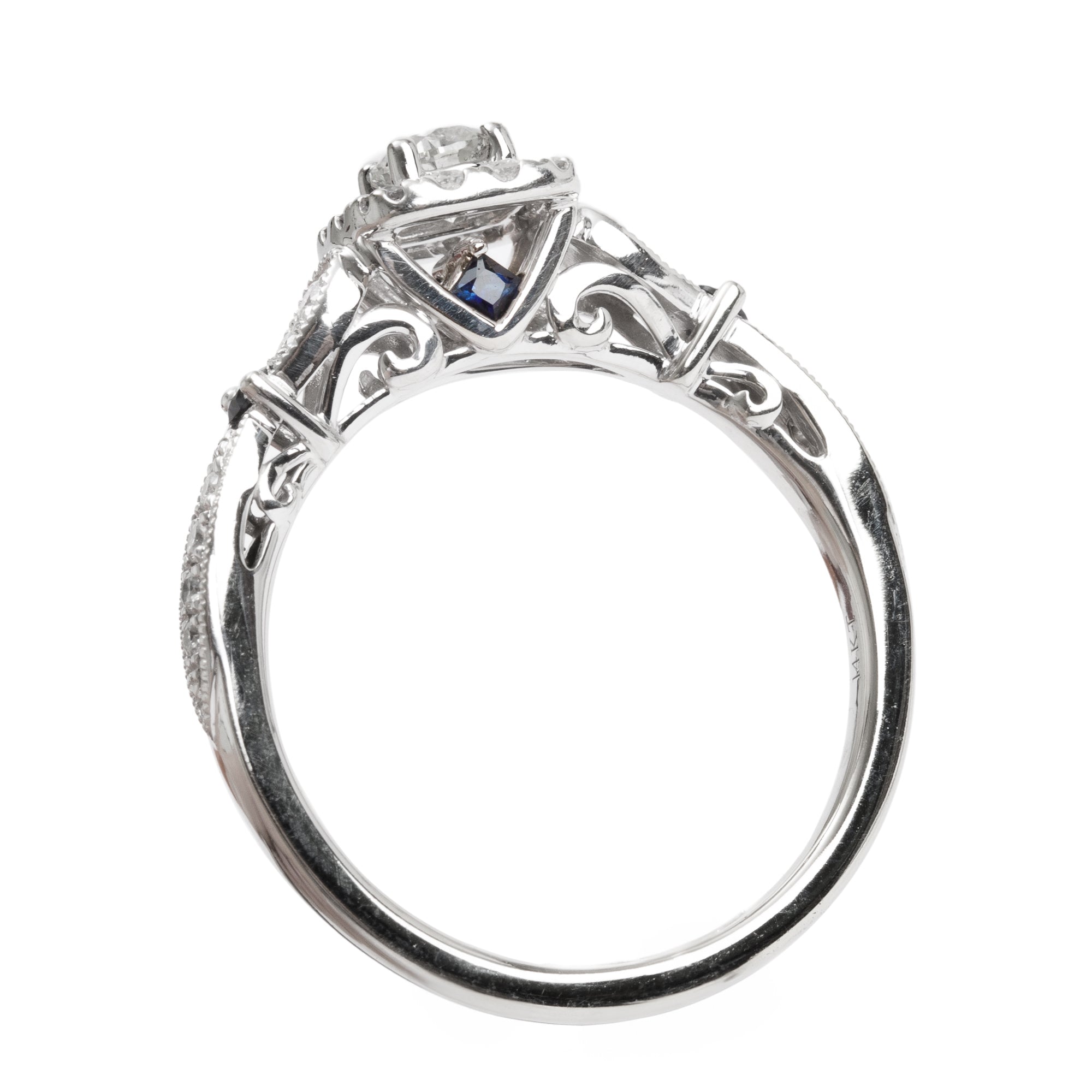 Vera Wang 14k White Gold Love Diamond Engagement Ring, Size 10.5