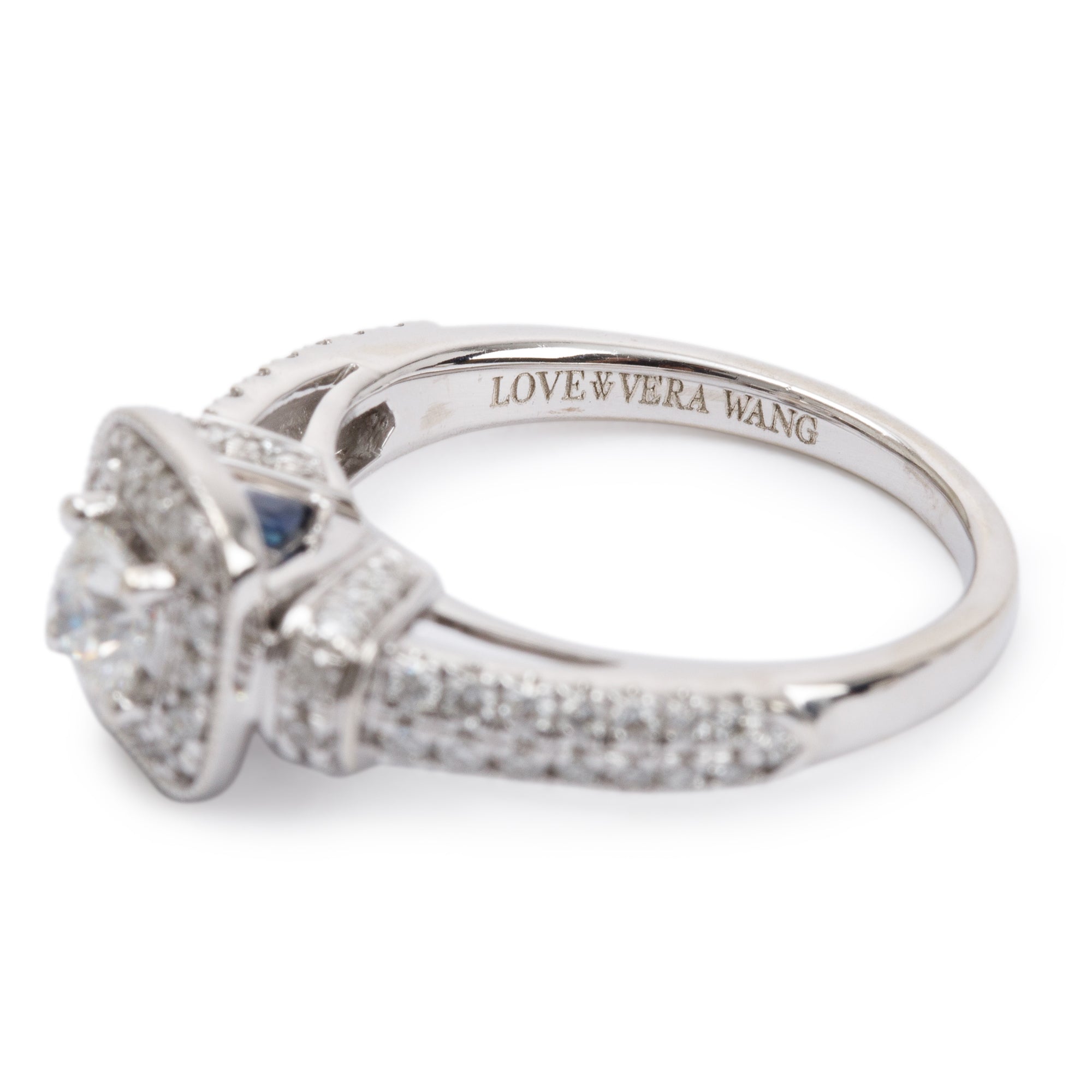 Vera Wang 14k White Gold Love Diamond Engagement Ring, Size 4.75