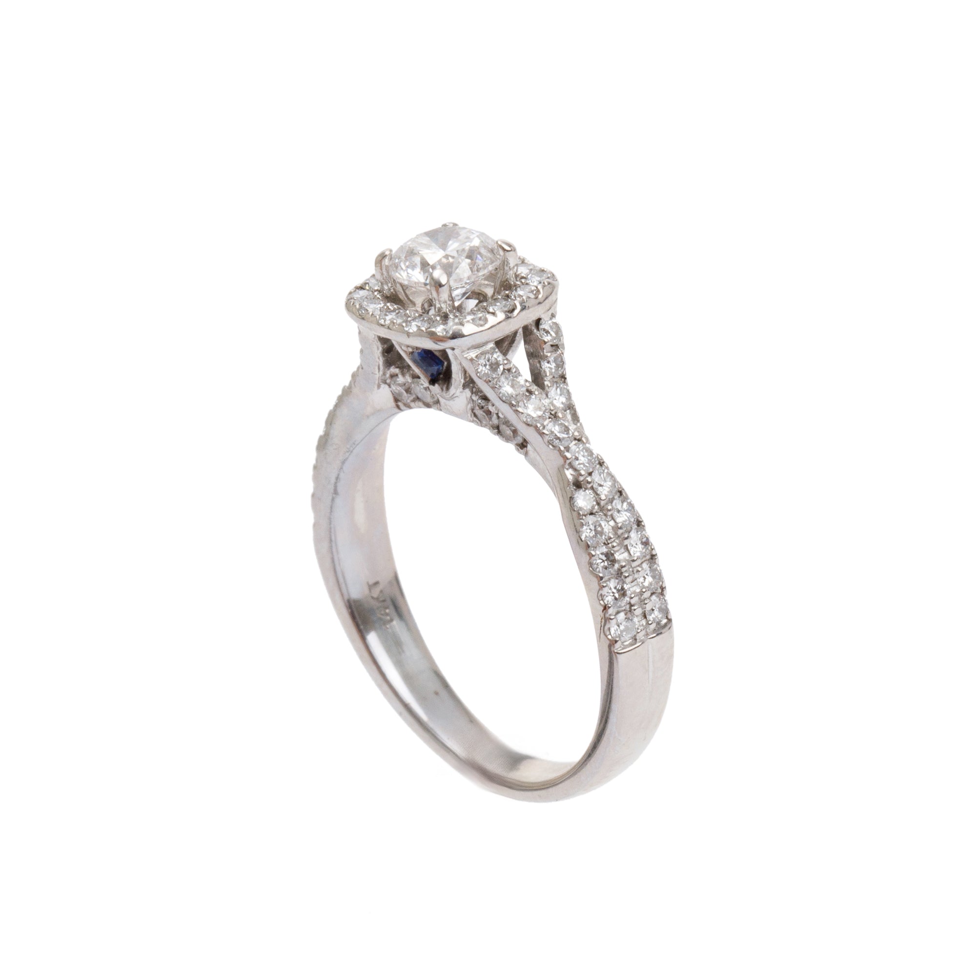 Vera Wang 14k White Gold Love Diamond Engagement Ring, Size 6.5