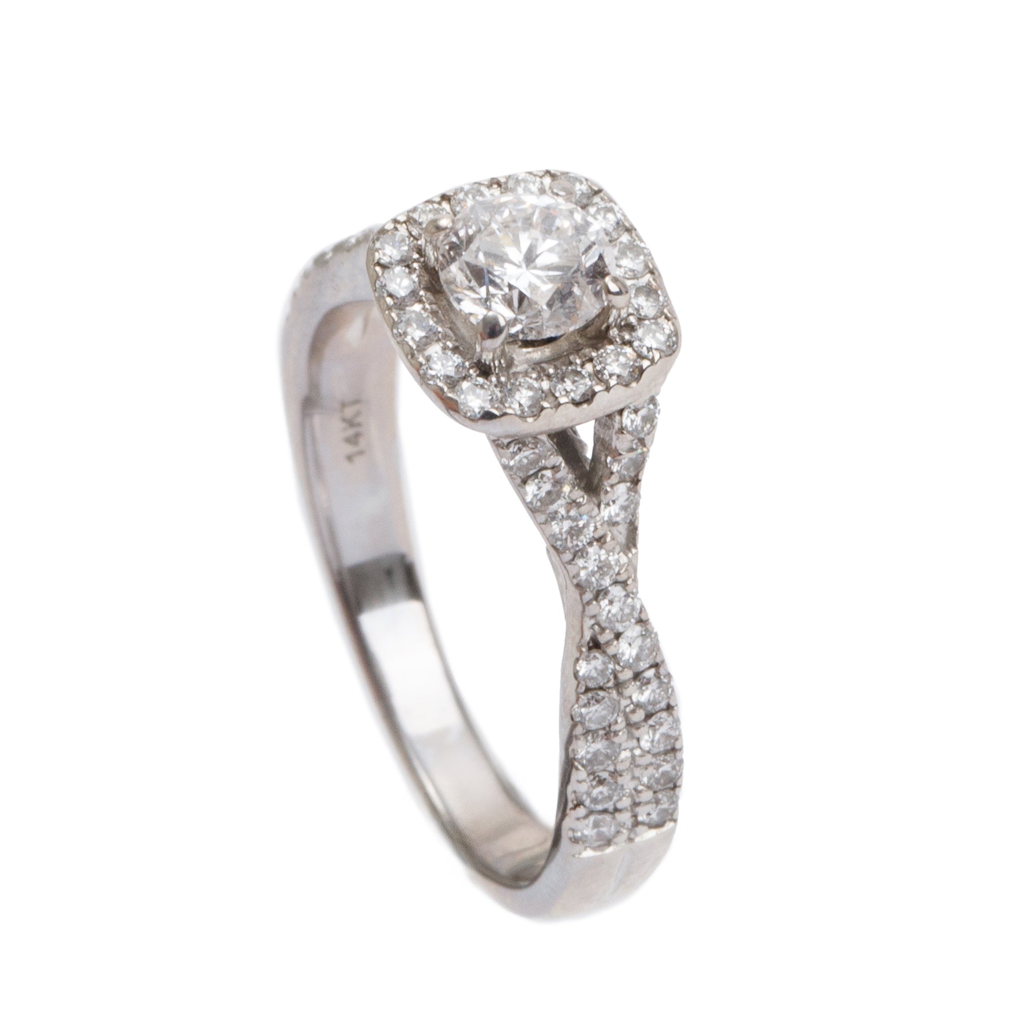 Vera Wang 14k White Gold Love Diamond Engagement Ring, Size 6.5