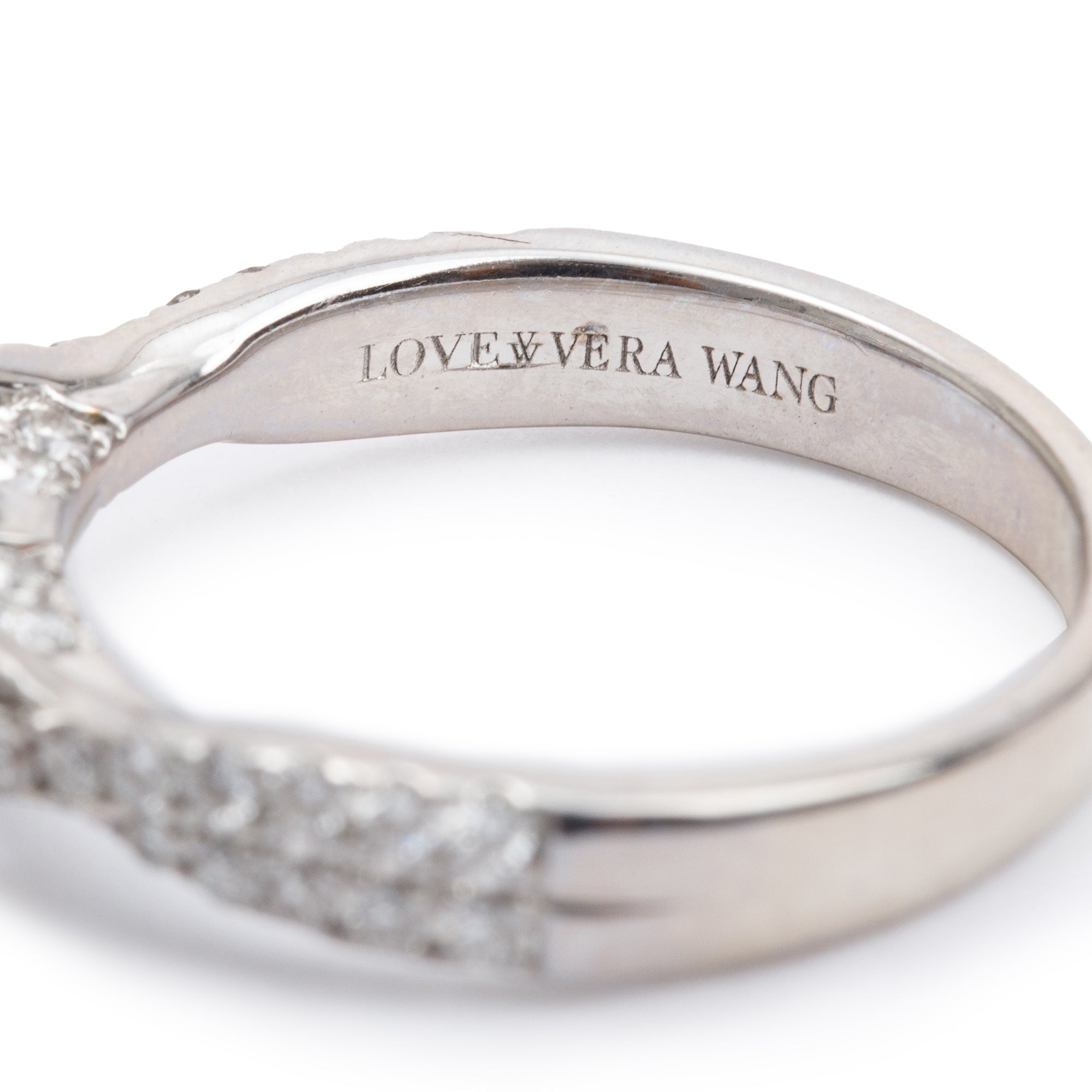 Vera Wang 14k White Gold Love Diamond Engagement Ring, Size 6.5