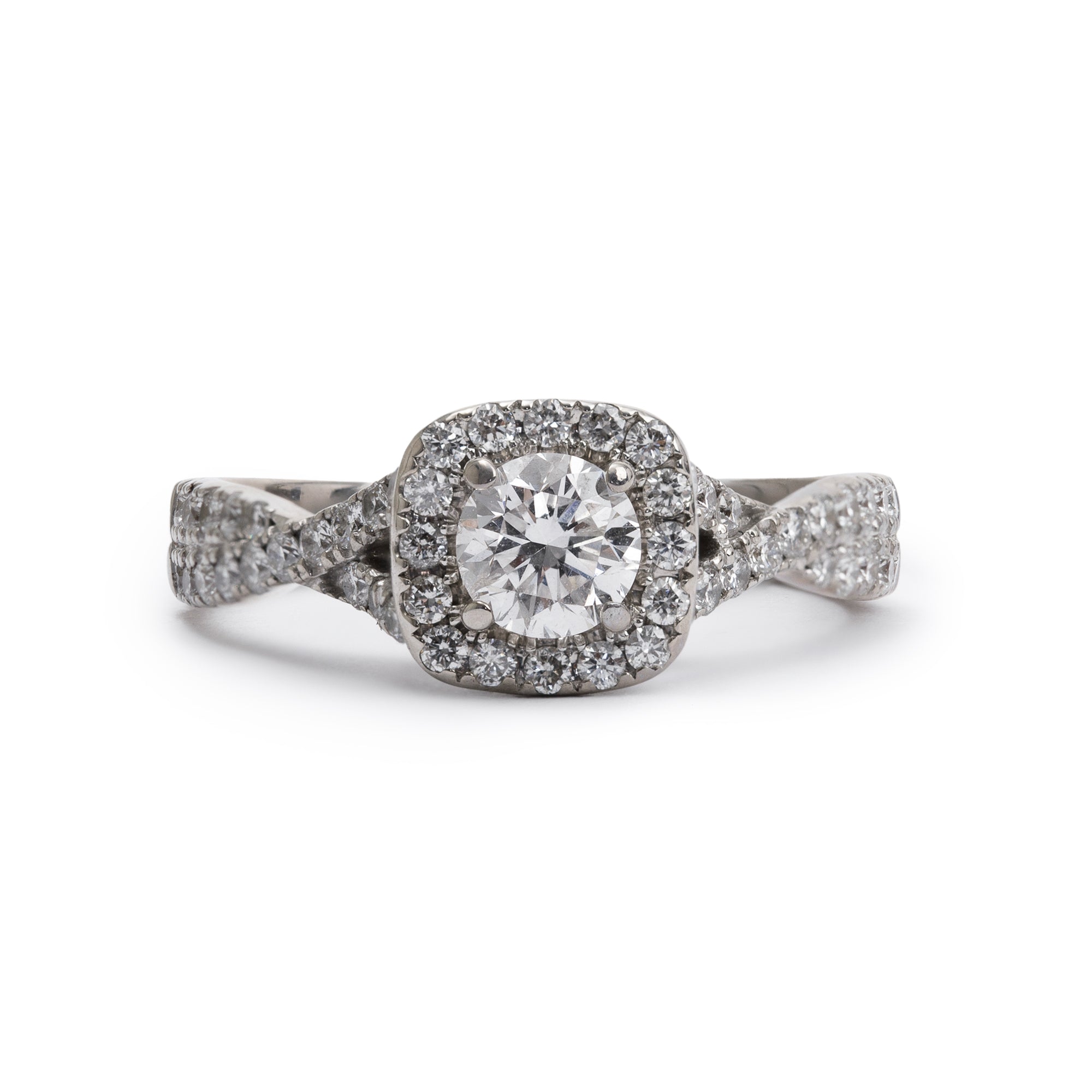 Vera Wang 14k White Gold Love Diamond Engagement Ring, Size 6.5