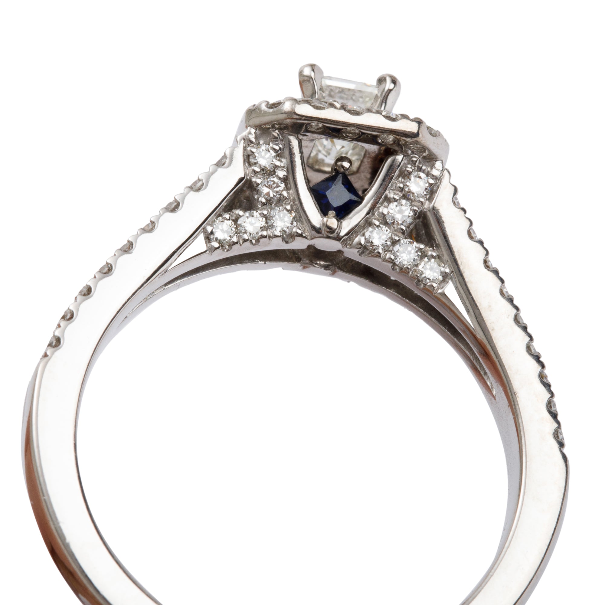 Vera Wang 14k White Gold Love Emerald Cut Diamond Engagement Ring, Size 8.75