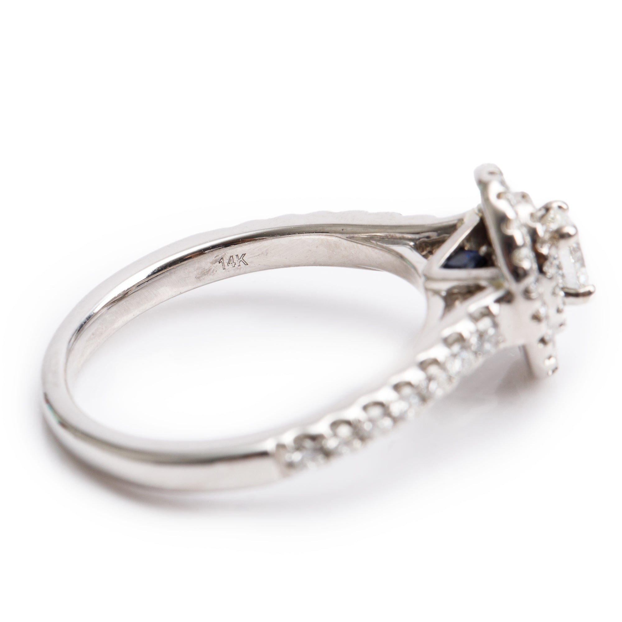 Vera Wang 14k White Gold Love Oval Cut Diamond Engagement Ring, Size 7