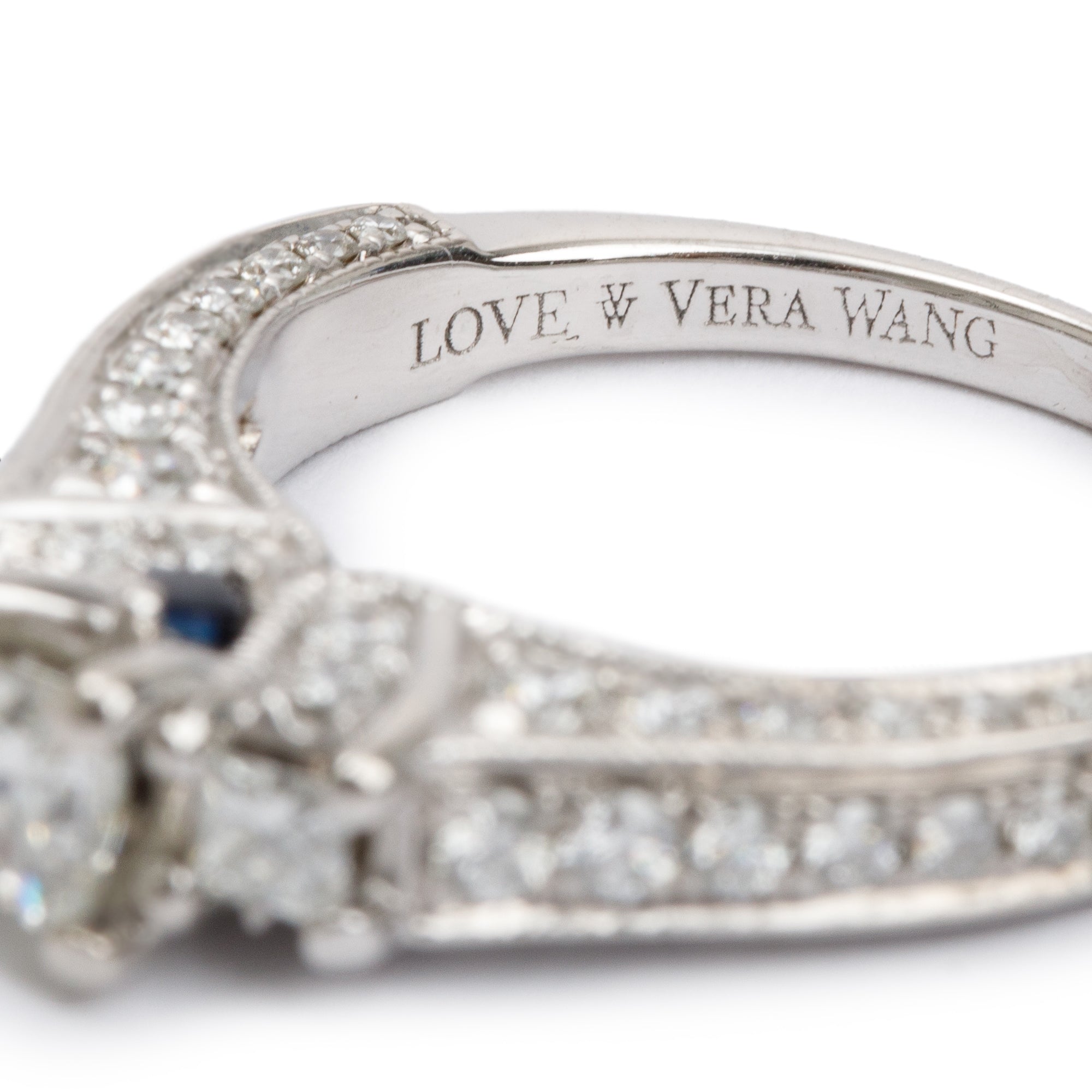 Vera Wang 14k White Gold Love Princess Cut Diamond Engagement Ring, Size 5.25