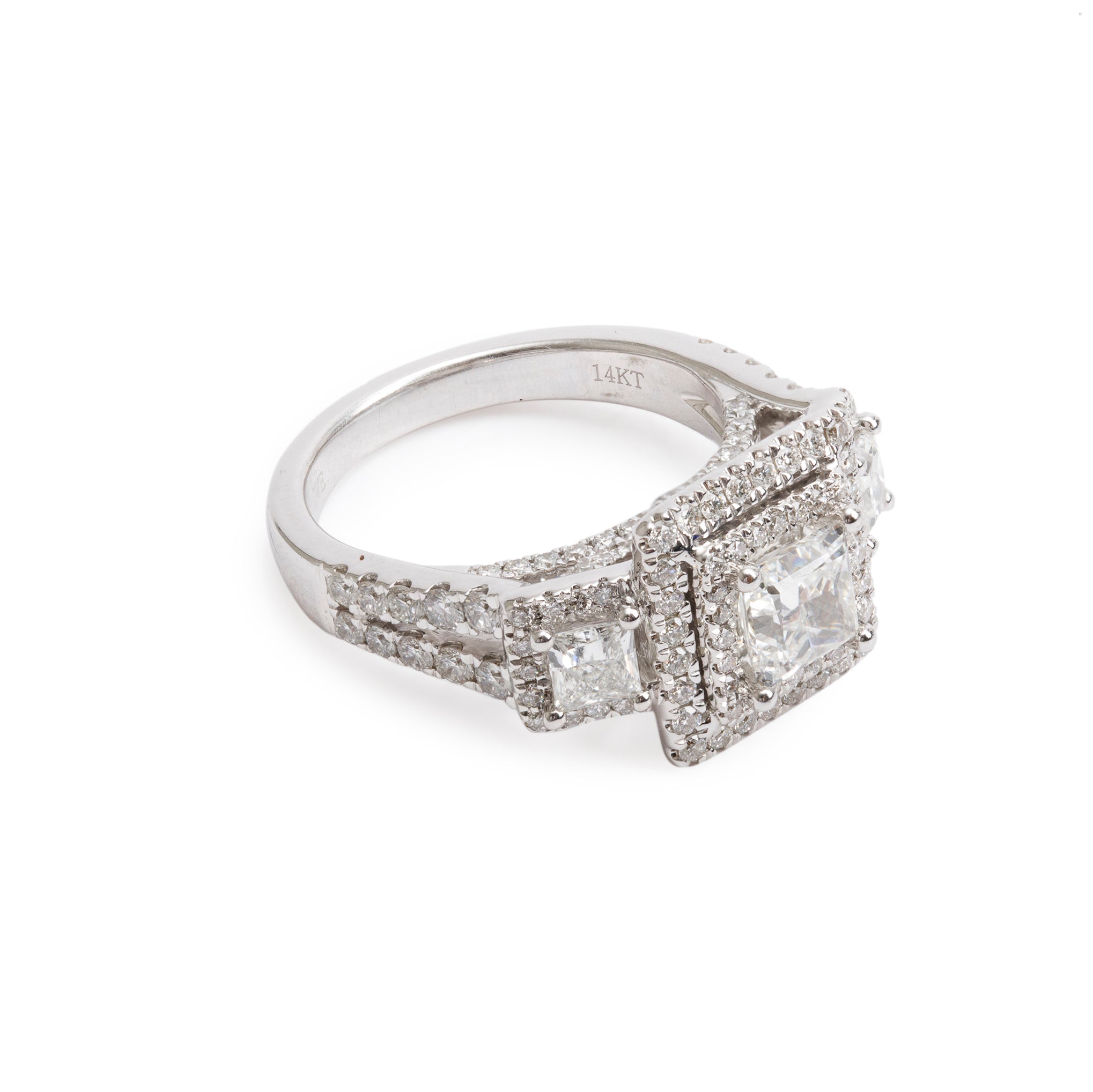 Vera Wang 14k White Gold Love Princess Cut Diamond Engagement Ring, Size 6.25 w/ Box