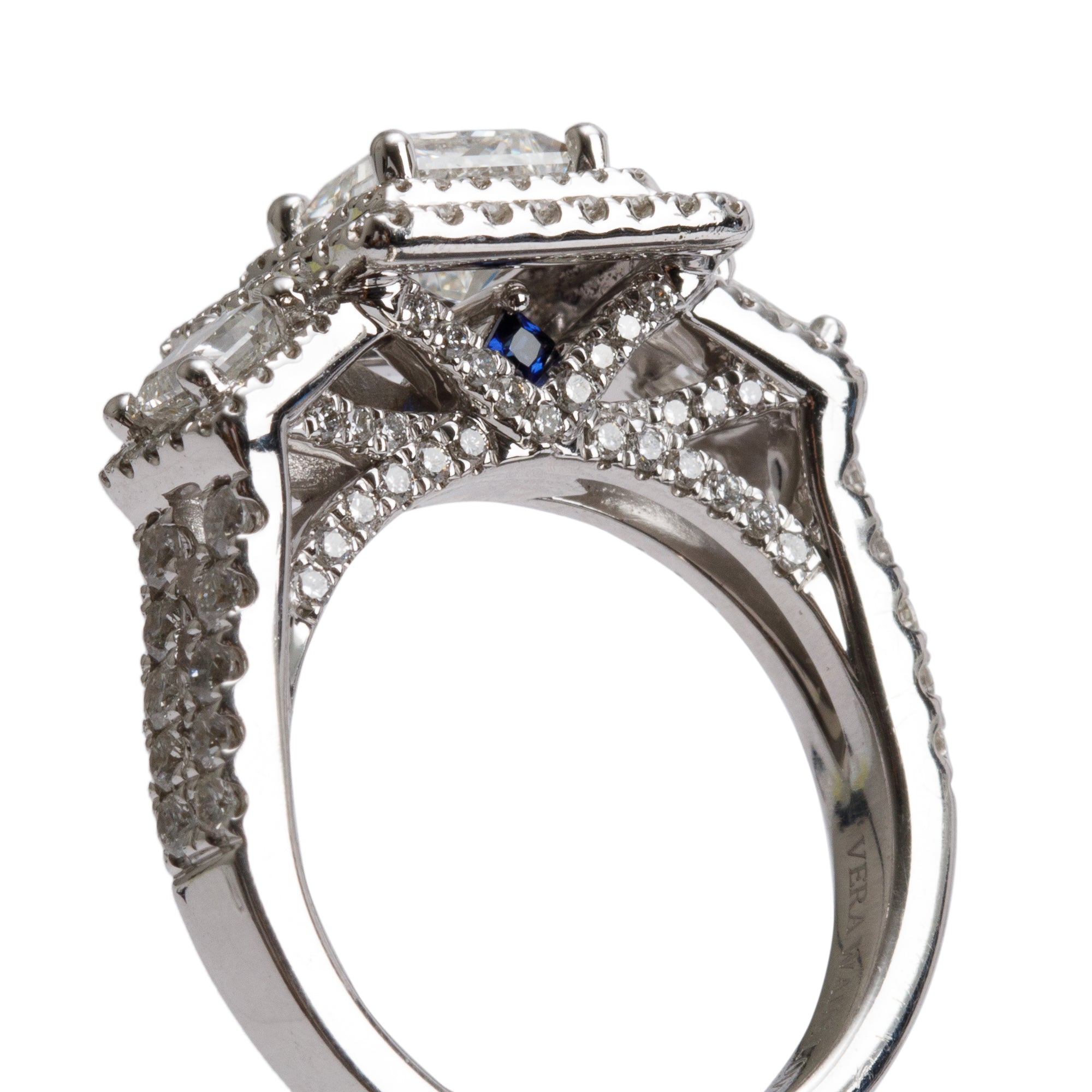 Vera Wang 14k White Gold Love Princess Cut Diamond Engagement Ring, Size 6.25 w/ Box