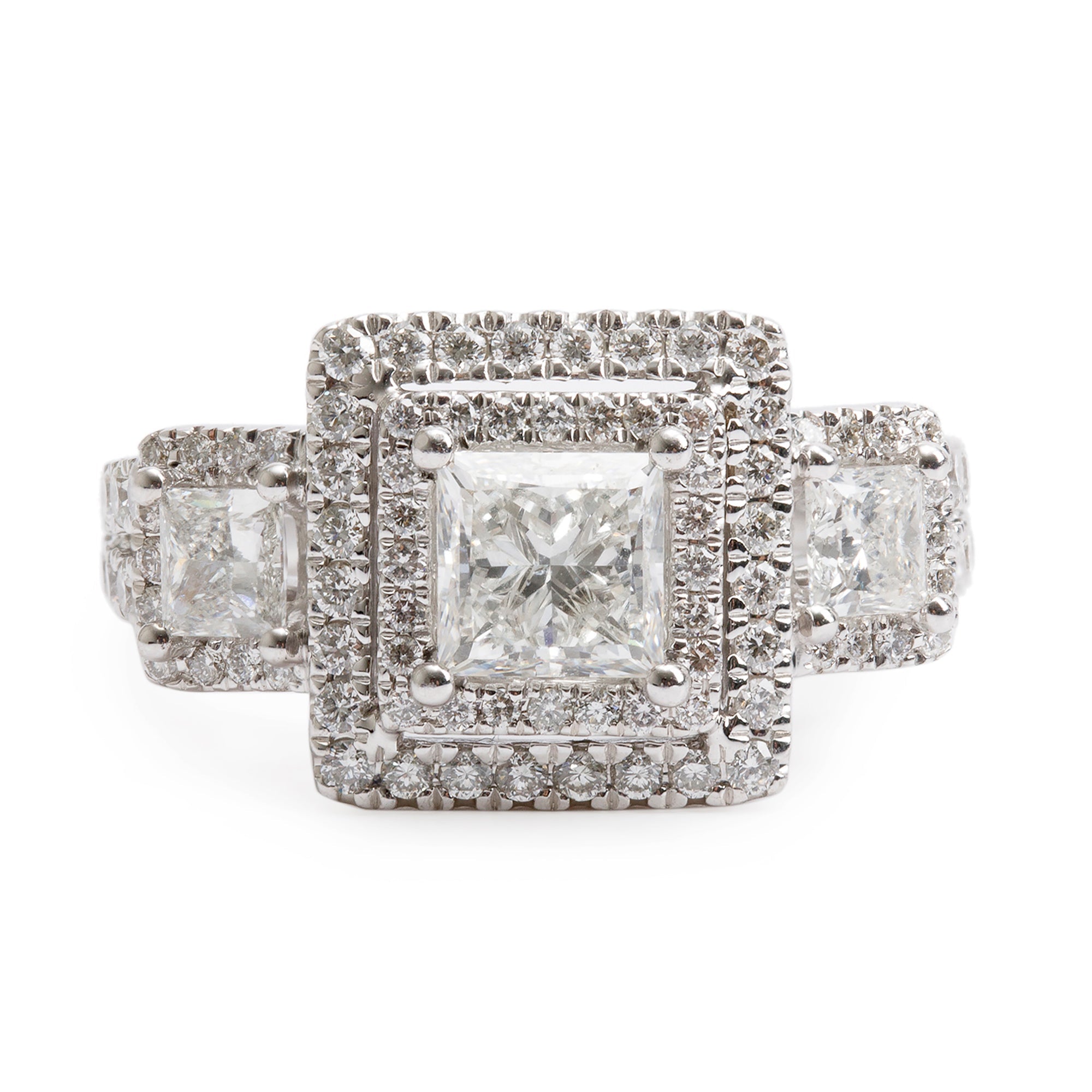 Vera Wang 14k White Gold Love Princess Cut Diamond Engagement Ring, Size 6.25 w/ Box