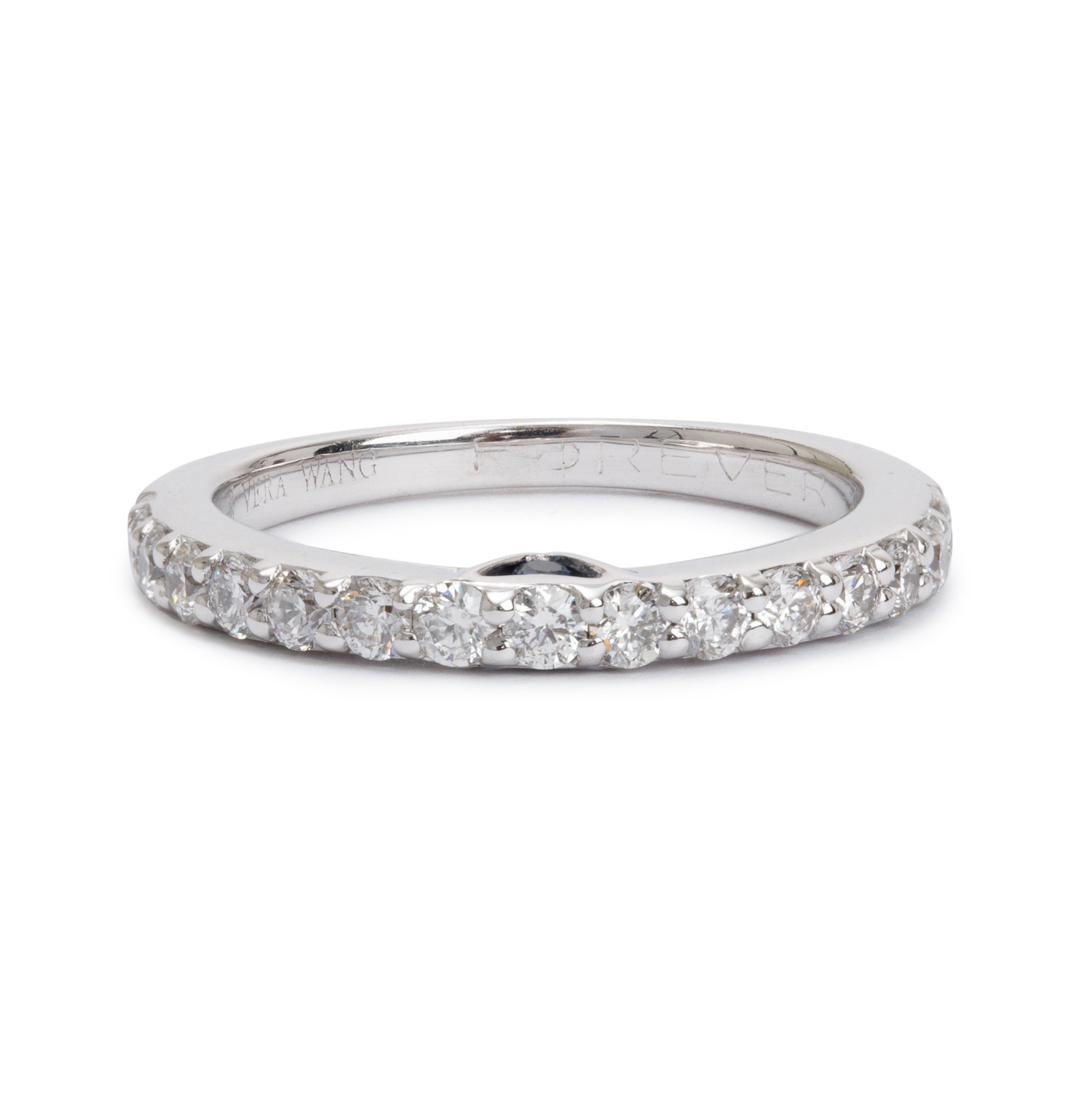 Vera Wang Love 14k White Gold Diamond Wedding Band Ring, Size 5.25