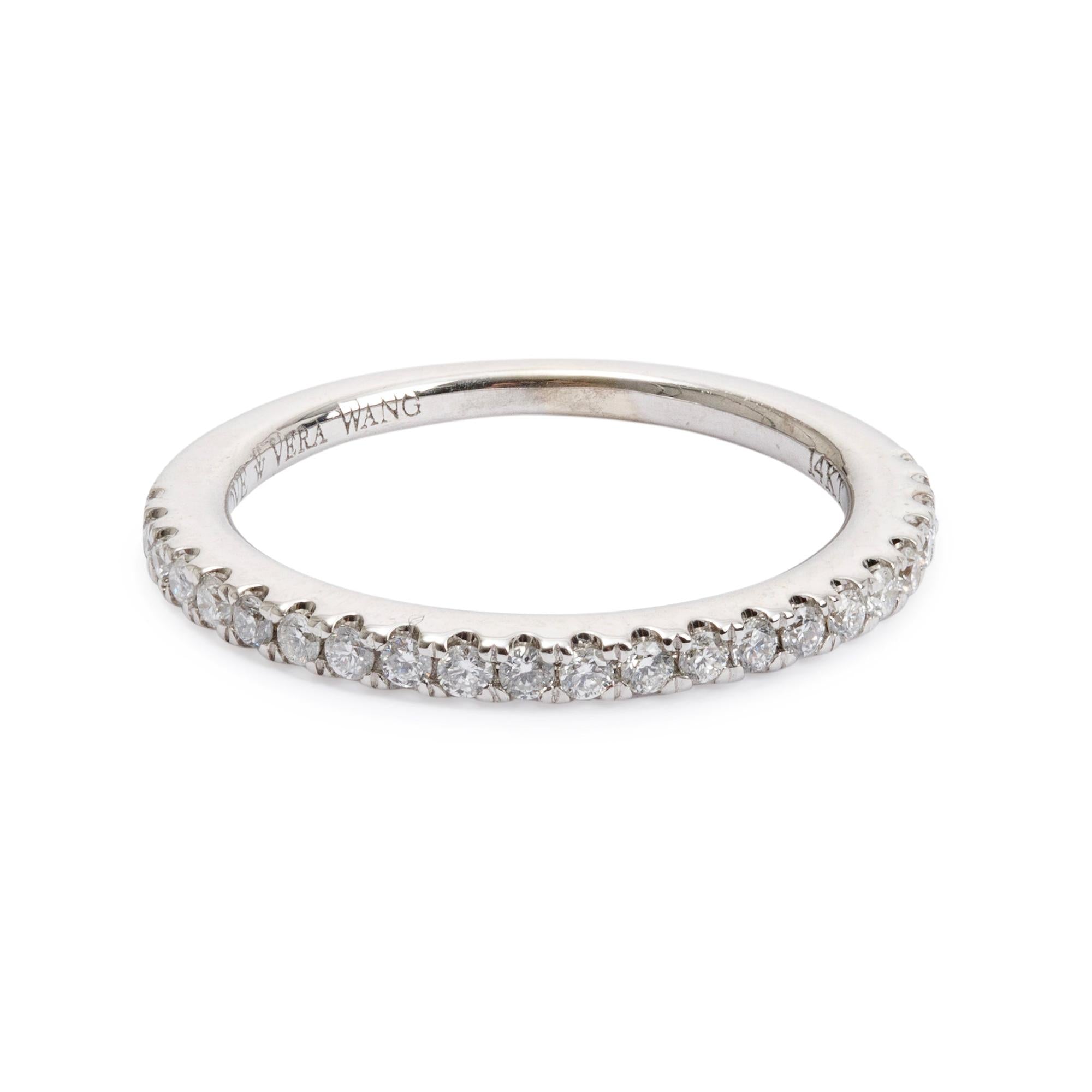 Vera Wang Love 14k White Gold Diamond Wedding Band Ring