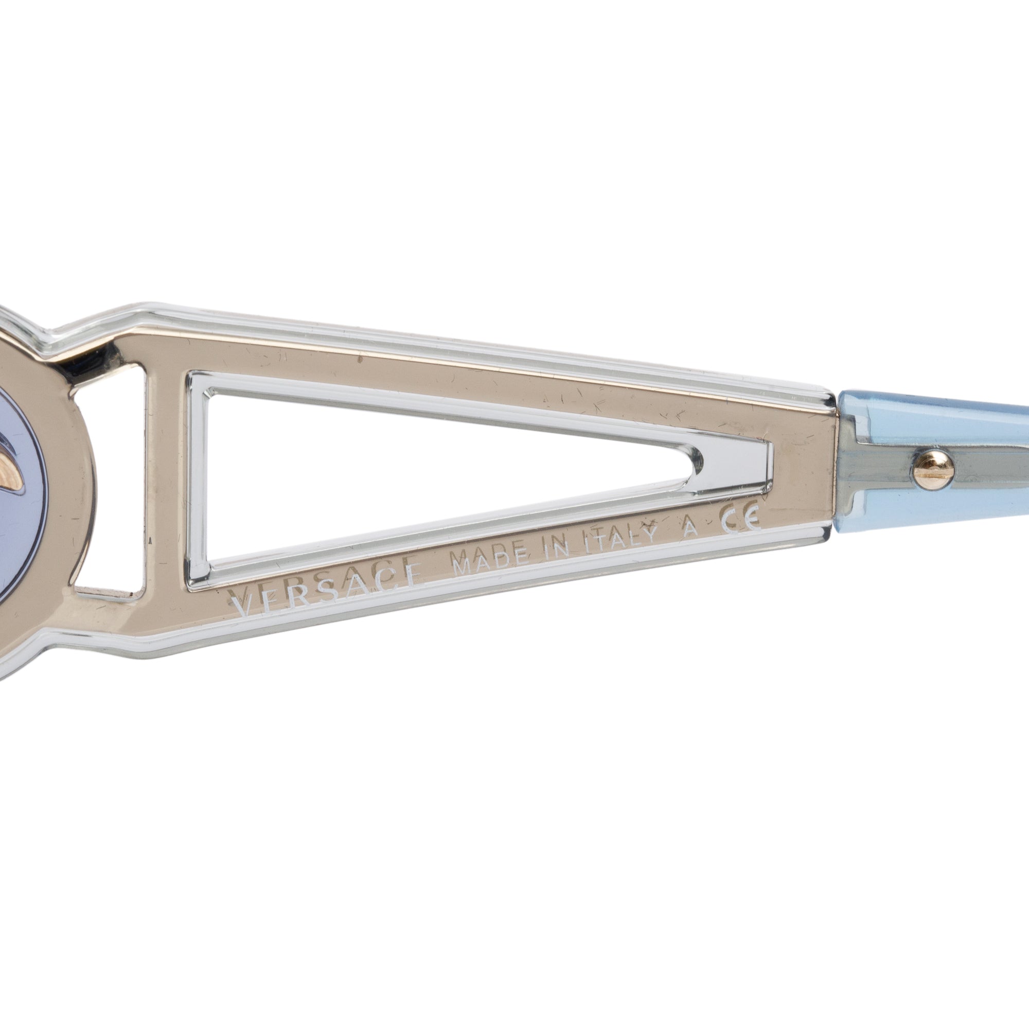 Versace 2131 Gold-Plated Medusa Rimless Shield Sunglasses w/ Case