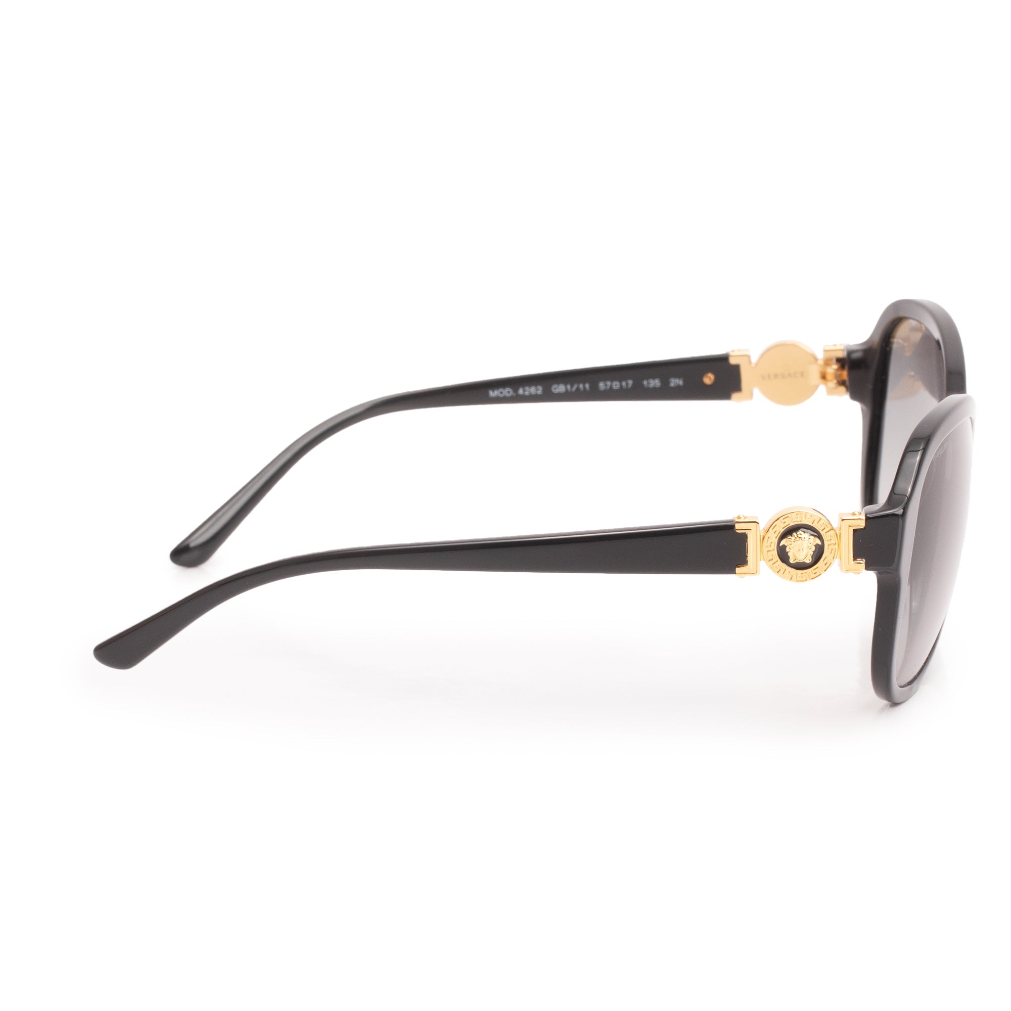 Versace 4262 Black Acetate Medusa Sunglasses w/ Box & Case