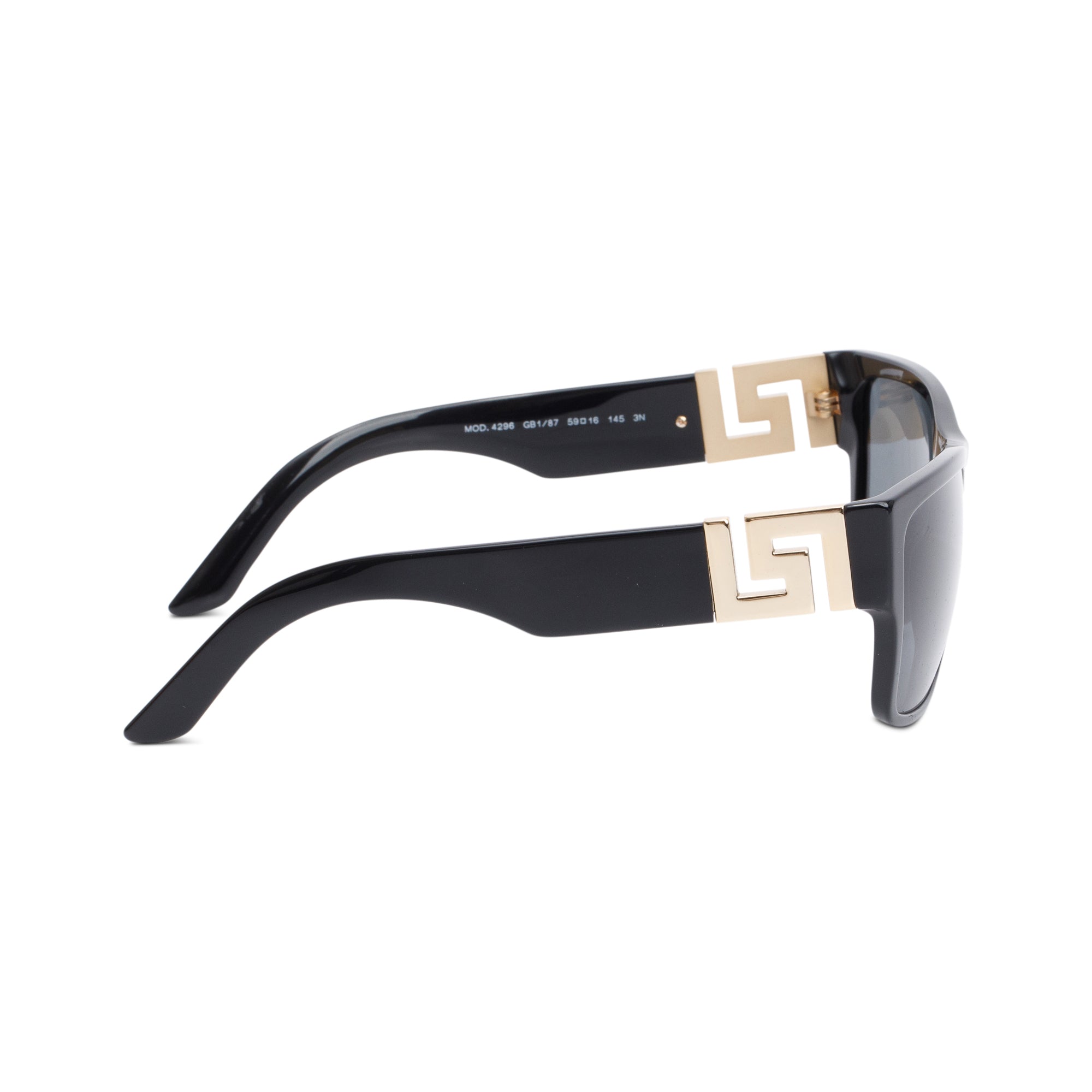 Versace 4296 Black Acetate Greca Square Tinted Sunglasses w/ Box & Case