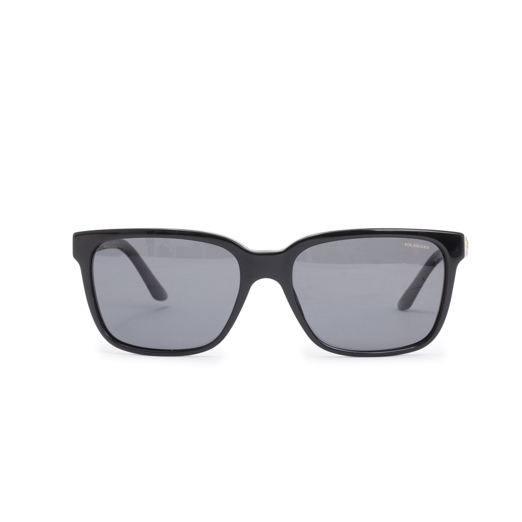 Versace Women\'s Acetate Polarized Sunglasses With Protective Case Black Gold NWT Medusa  main image 2