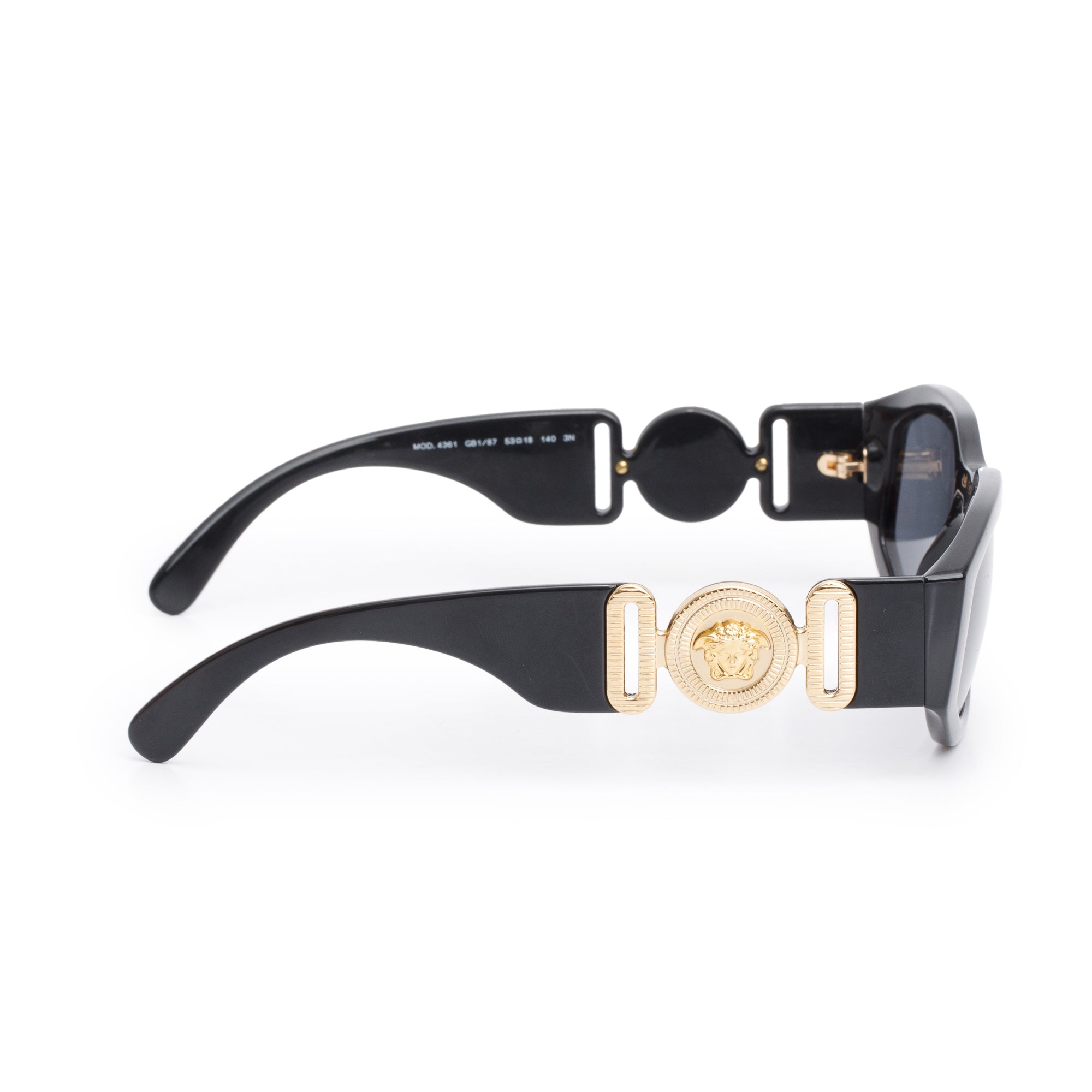 Versace 4361 Black Acetate Medusa Biggie Sunglasses w/ Box & Case